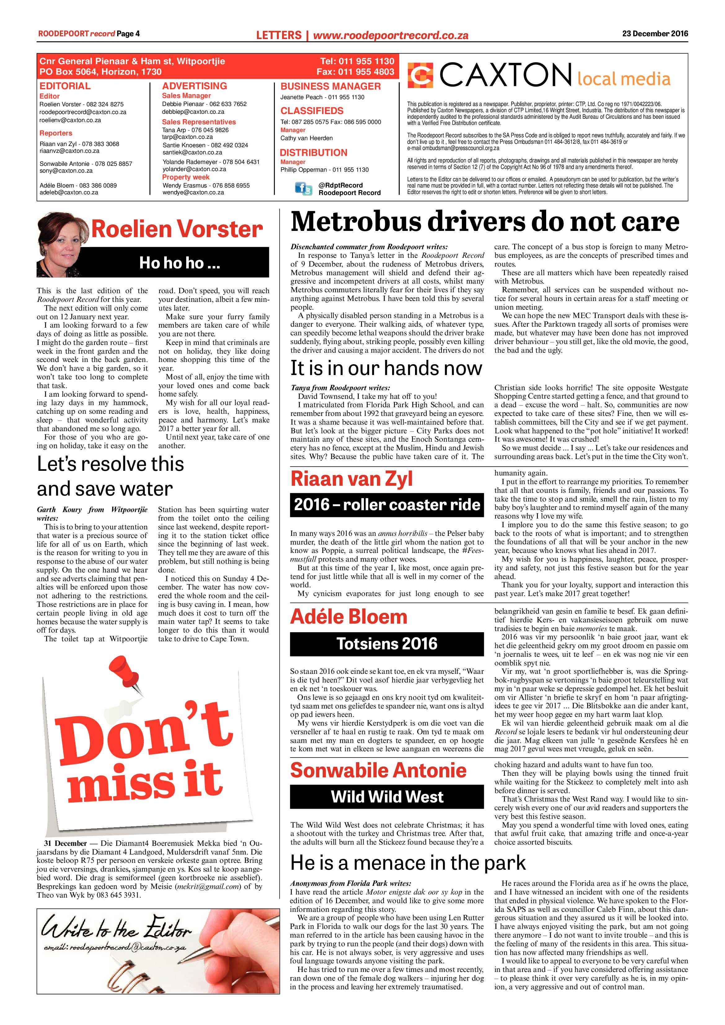 Roodepoort Record 23 December 2016 page 4