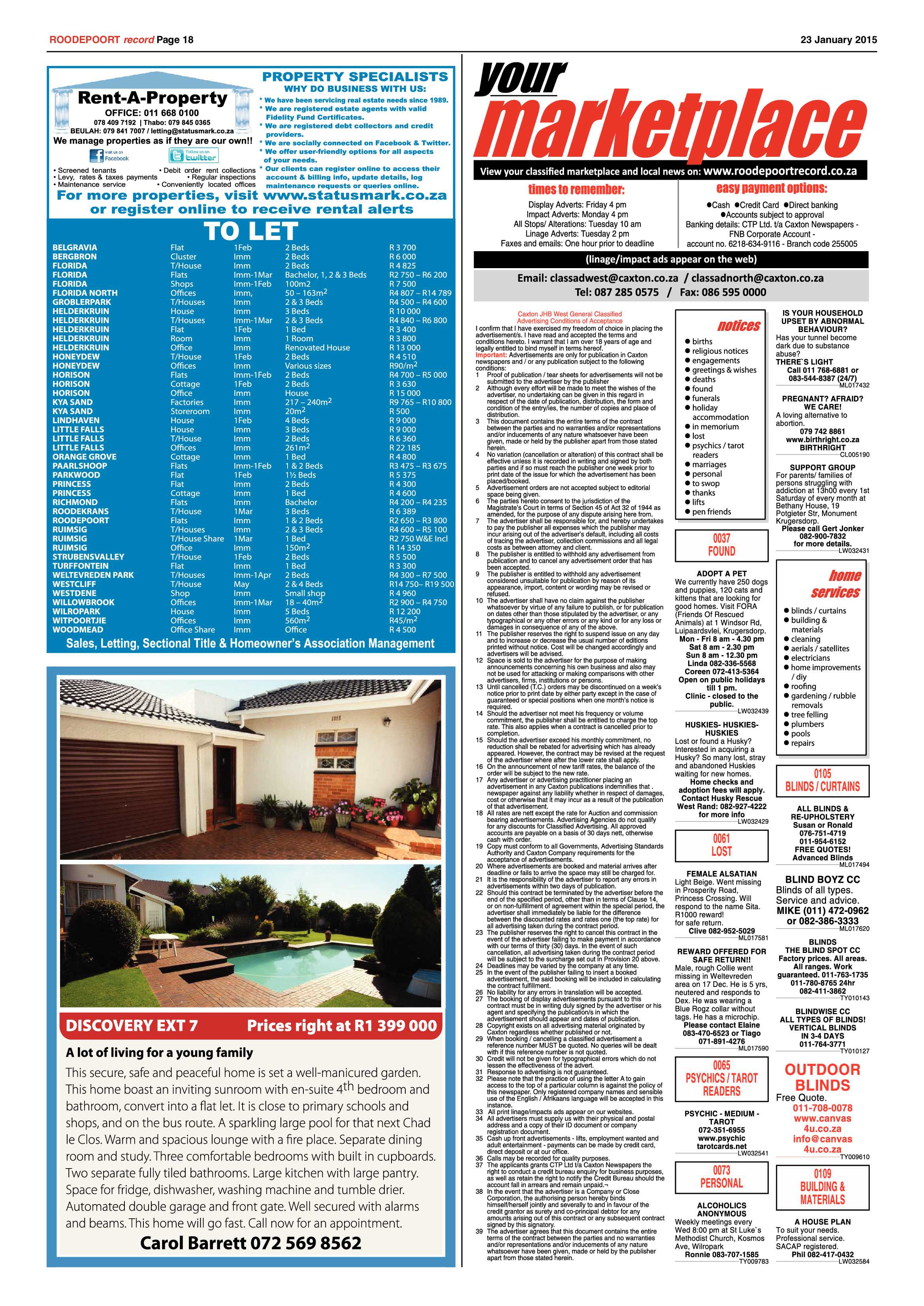 Roodepoort Record 23 January 2015 page 18