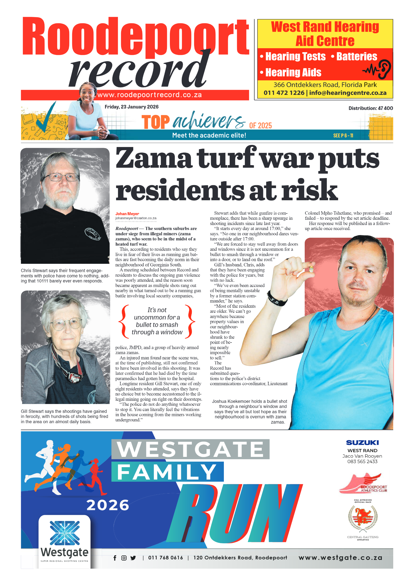 Roodepoort Record 23 January 2026 page 1