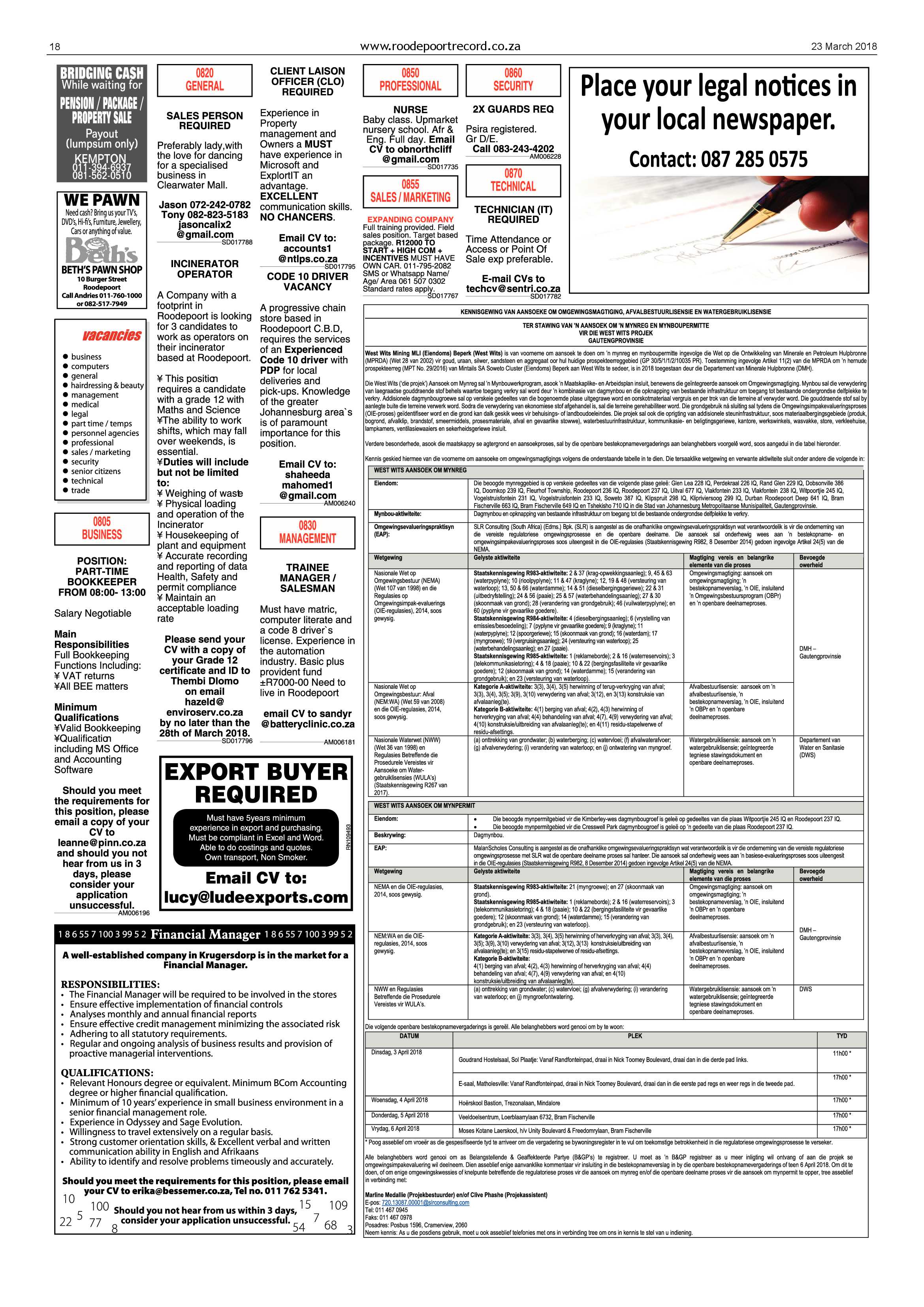 Roodepoort Record 23 March 2018 page 18