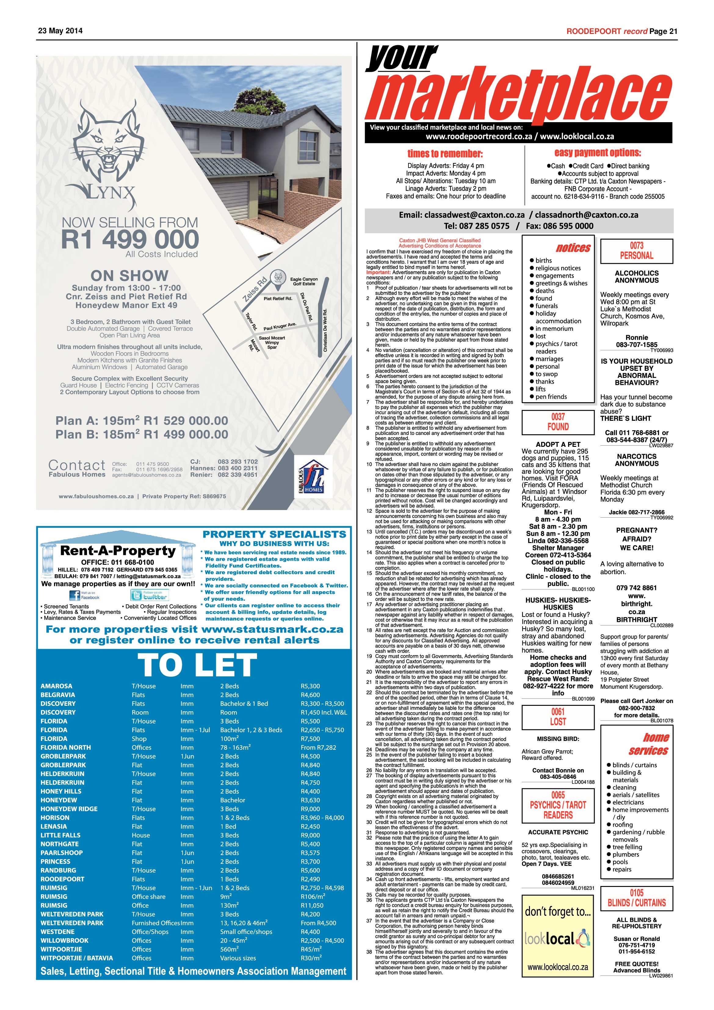 Roodepoort Record 23 May 2014 page 21