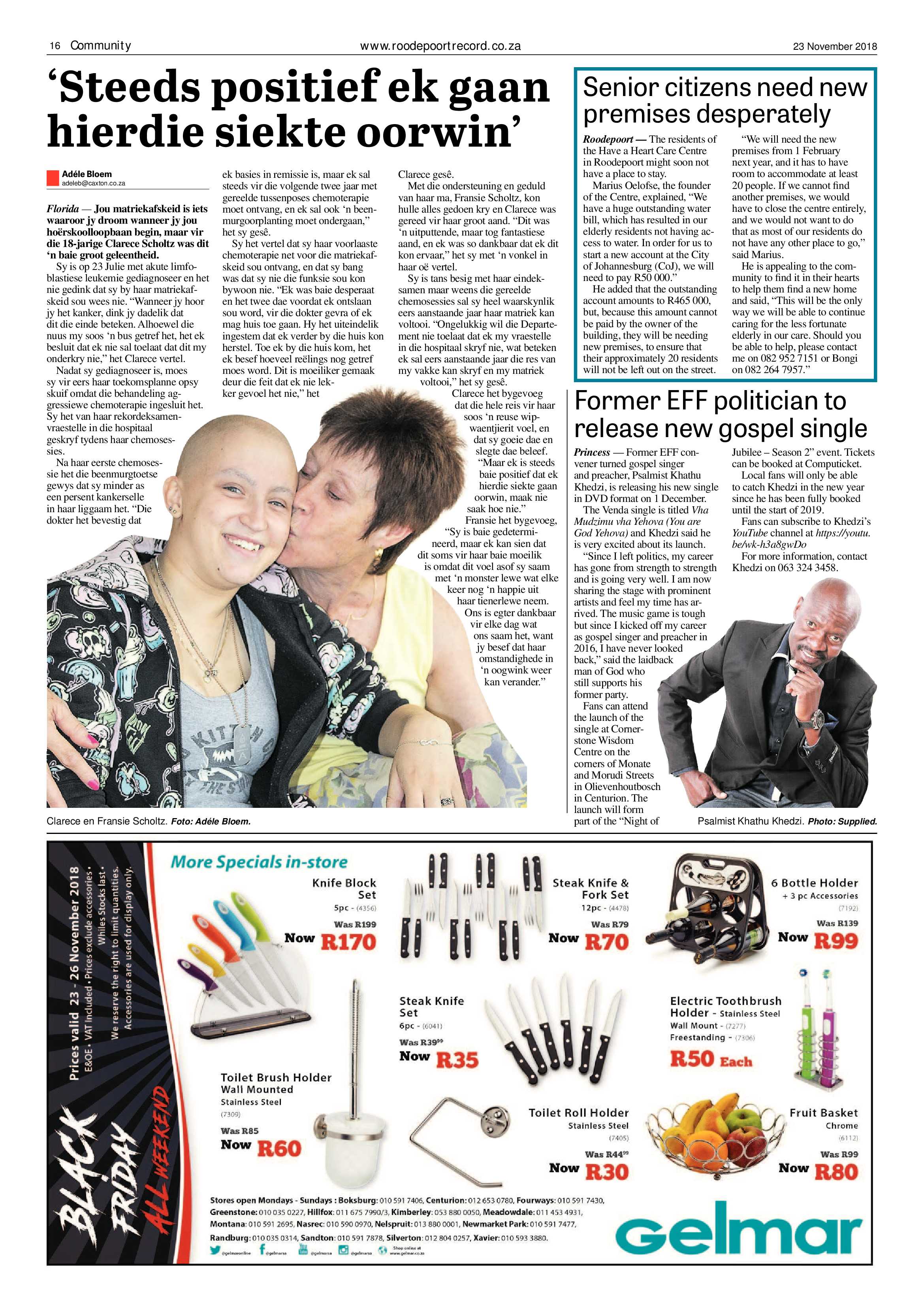 Roodepoort Record 23 November 2018 page 16