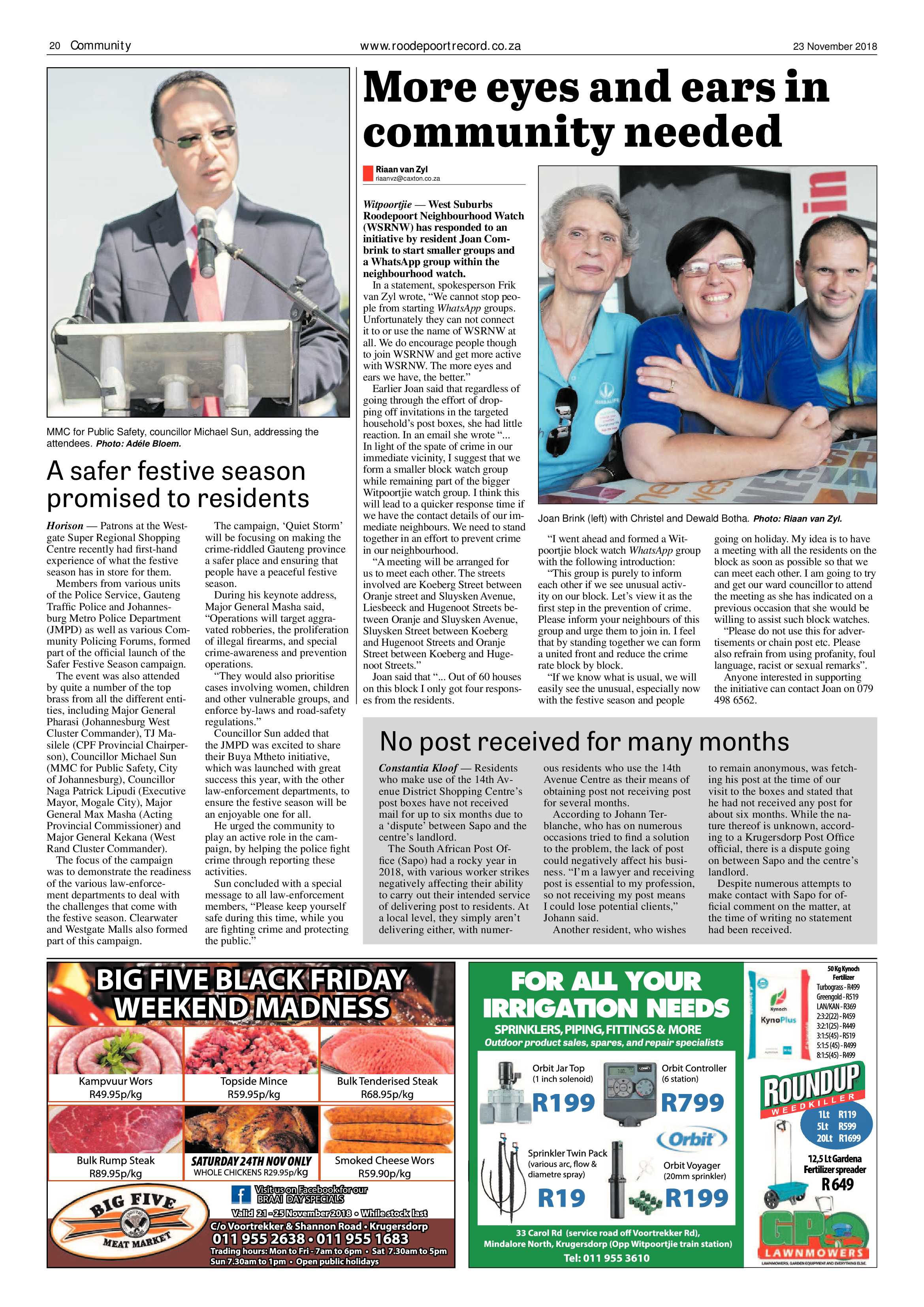 Roodepoort Record 23 November 2018 page 20