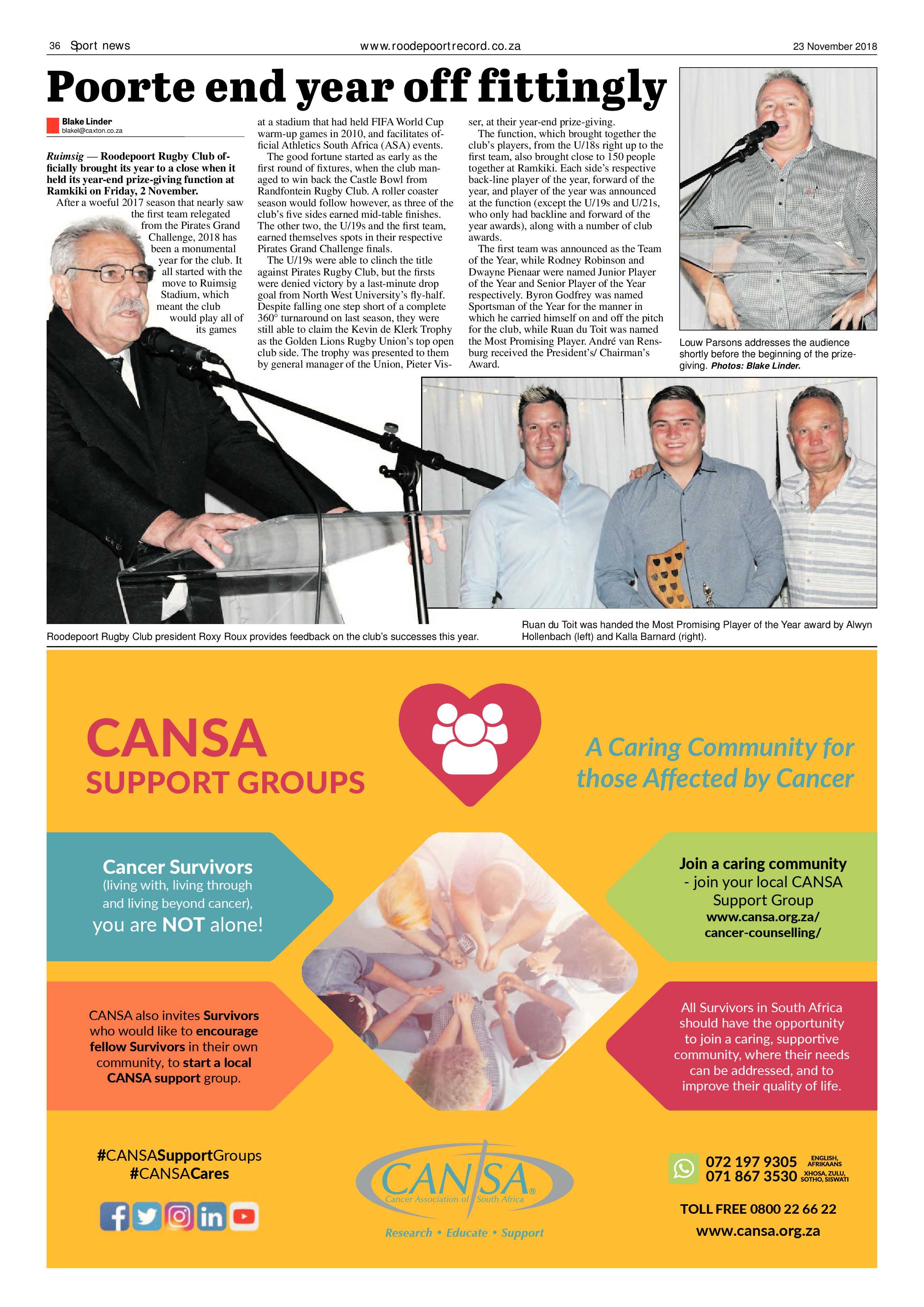 Roodepoort Record 23 November 2018 page 36