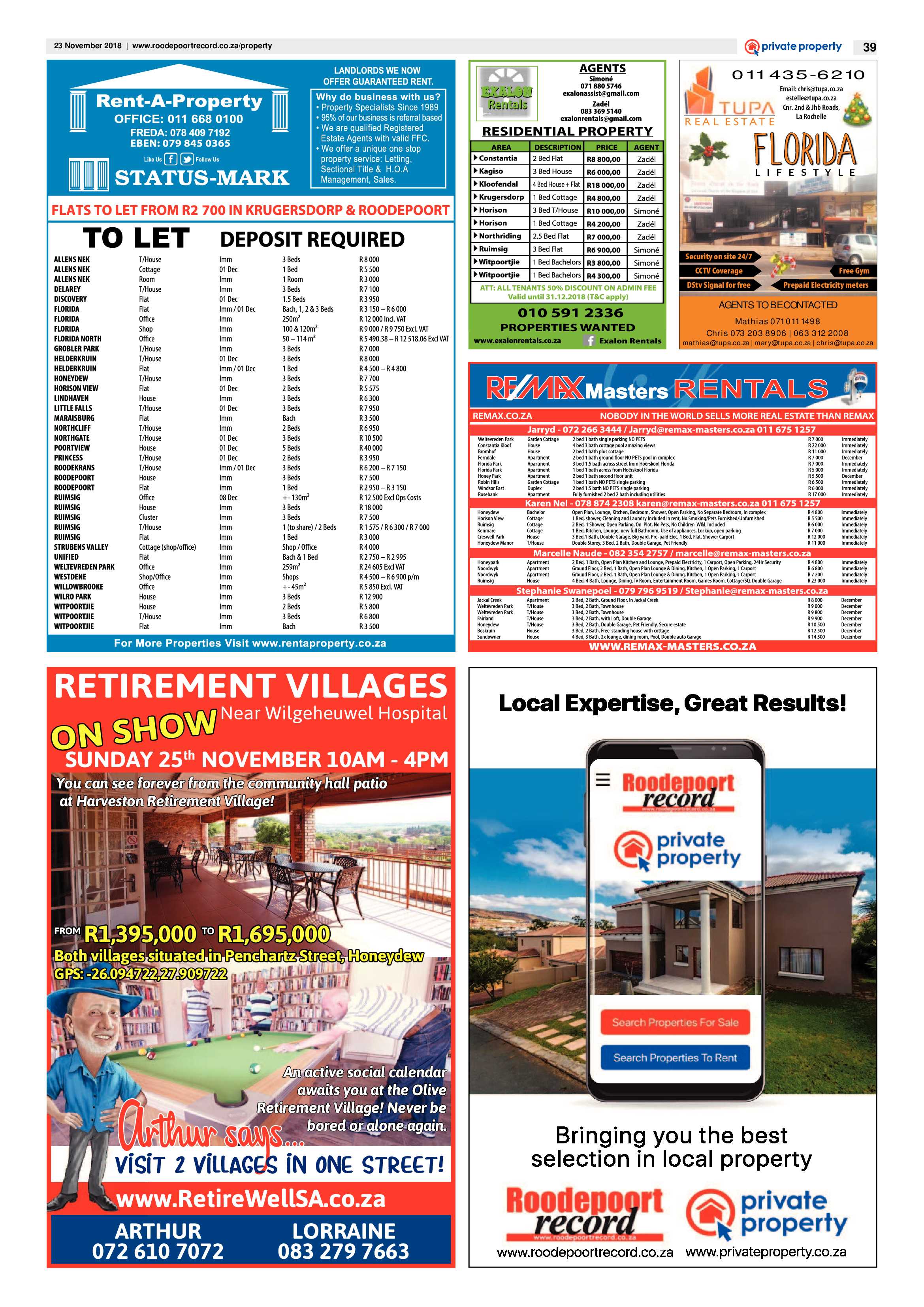 Roodepoort Record 23 November 2018 page 39