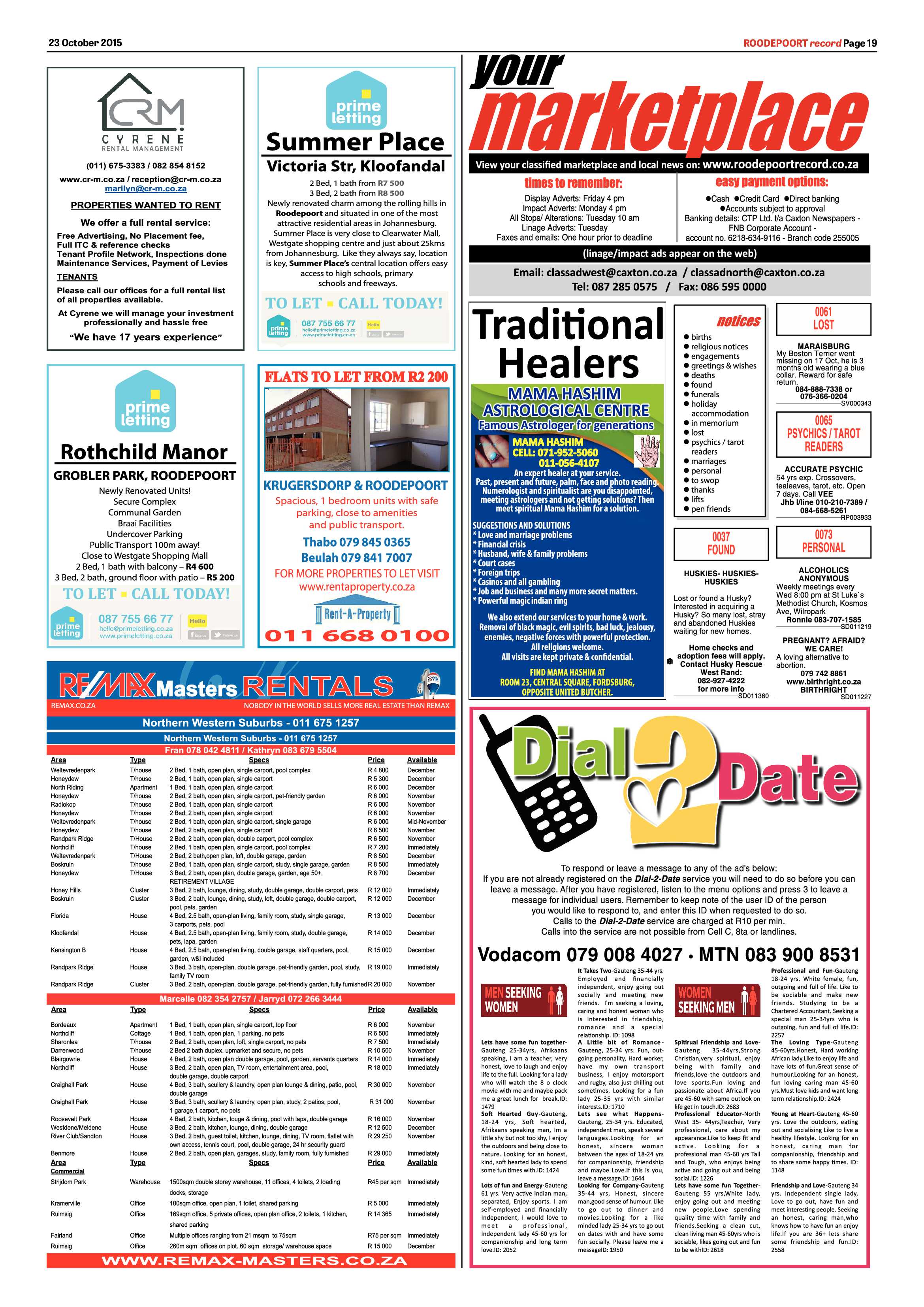 Roodepoort Record 23 October 2015 page 19