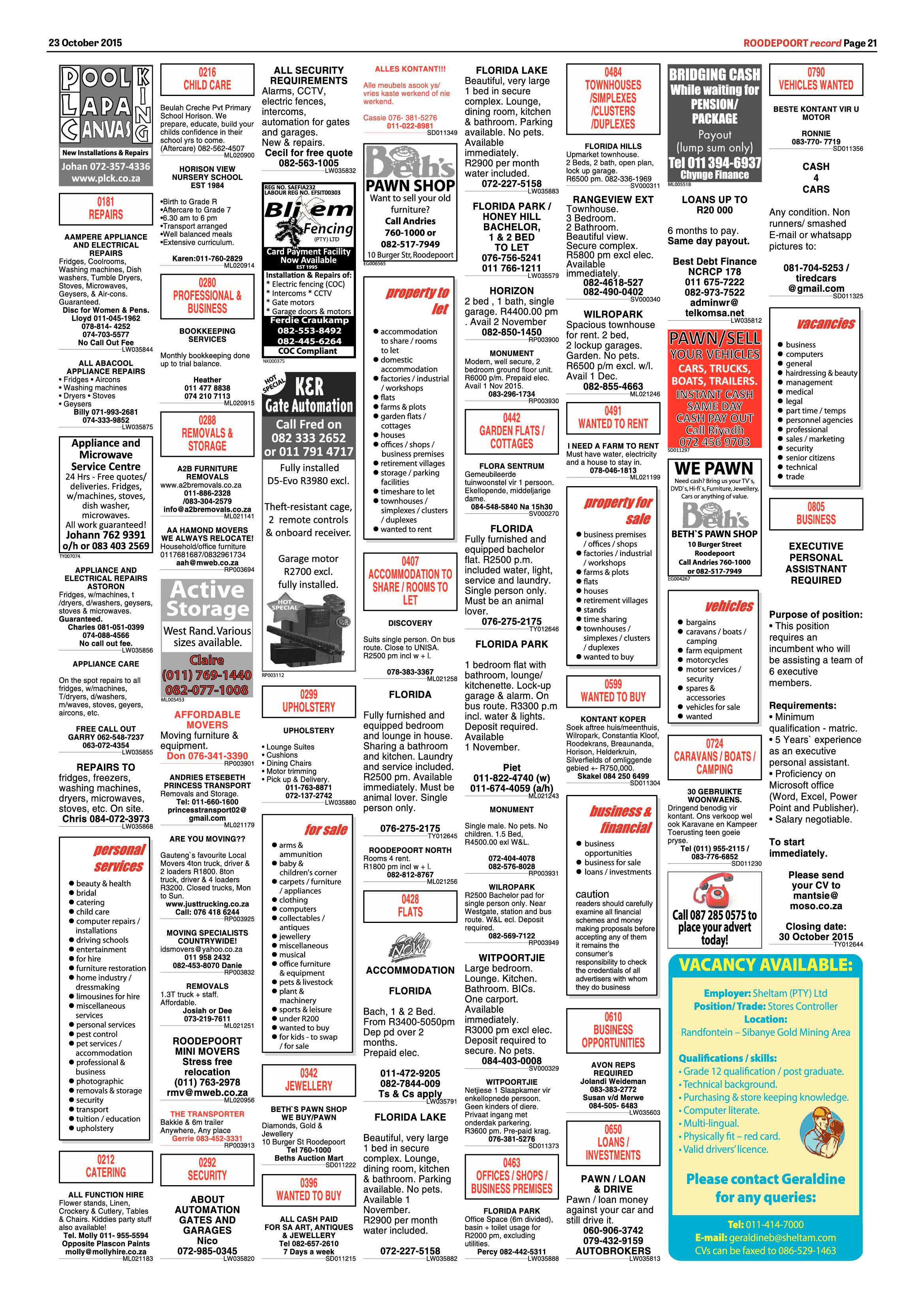 Roodepoort Record 23 October 2015 page 21