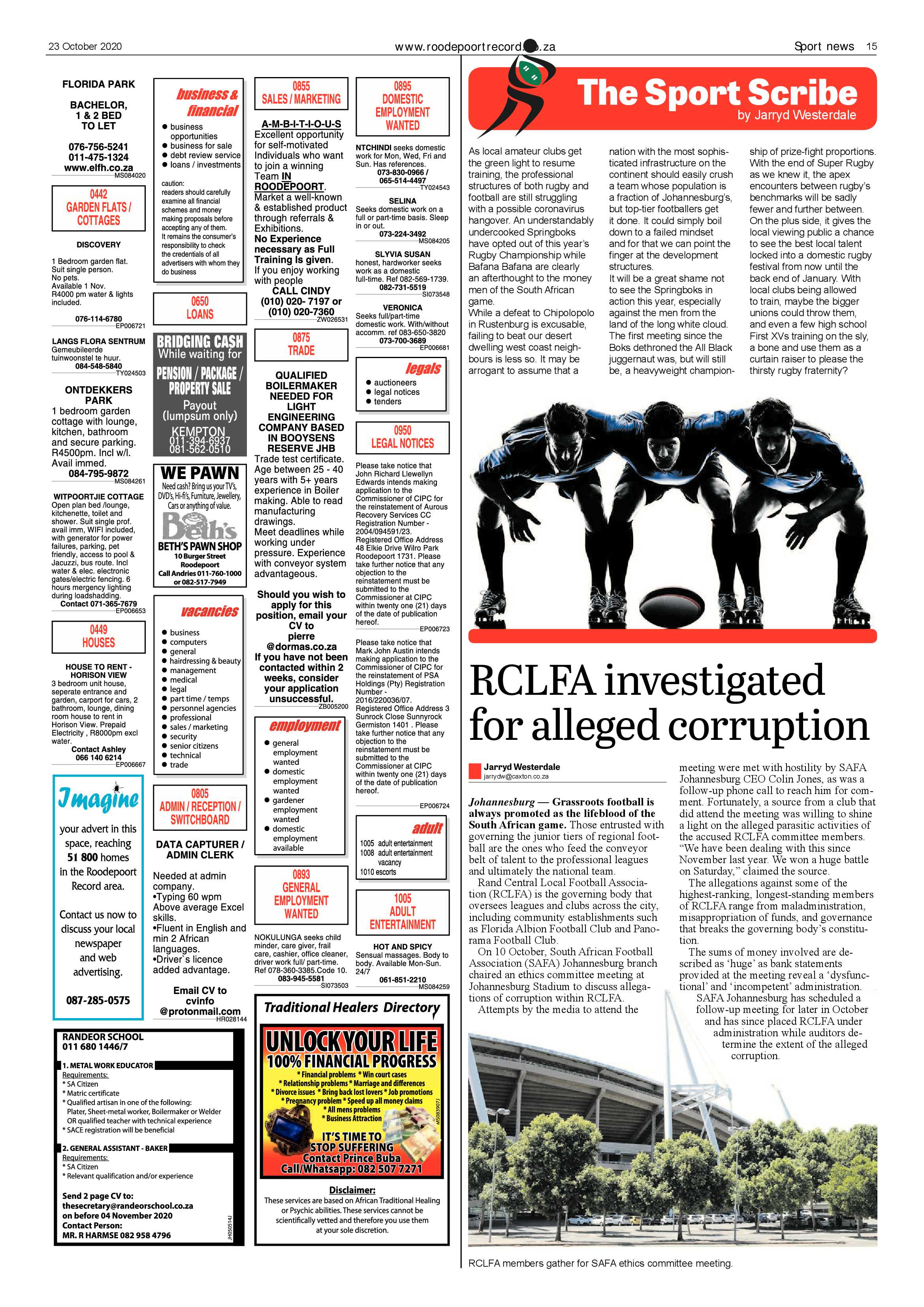 Roodepoort Record 23 October 2020 page 15