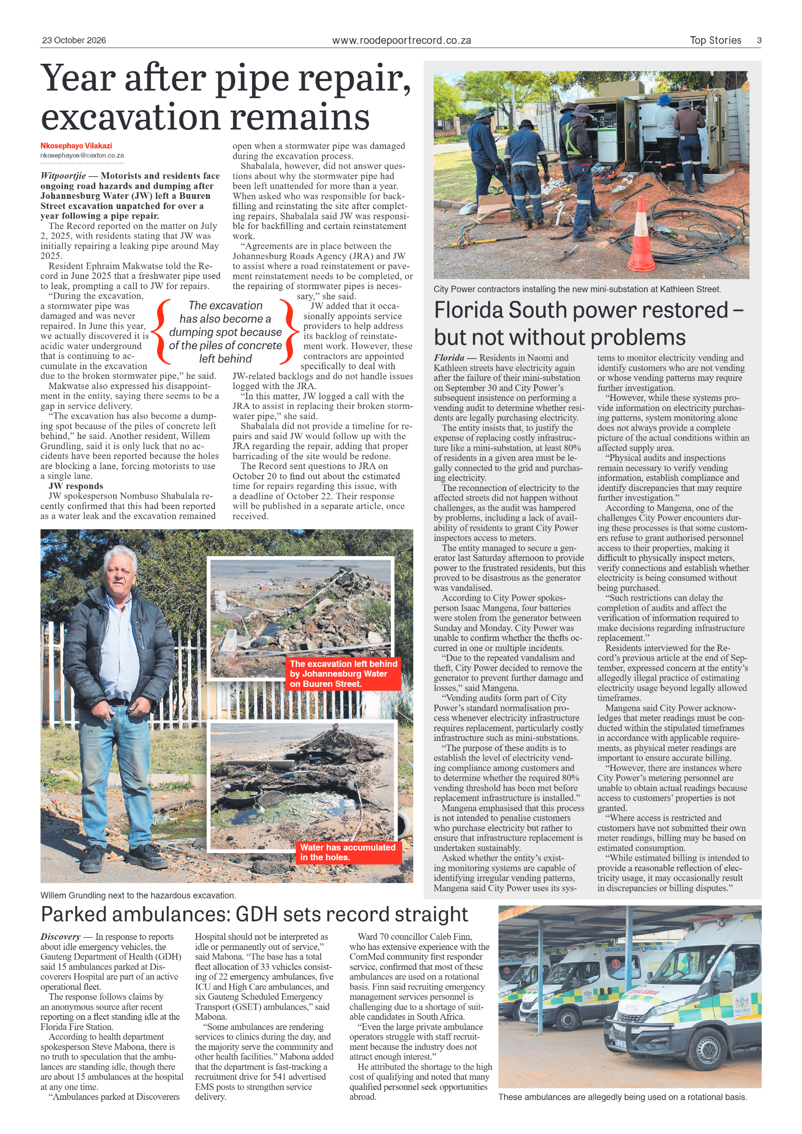Roodepoort Record 23 October 2026 | Roodepoort Record