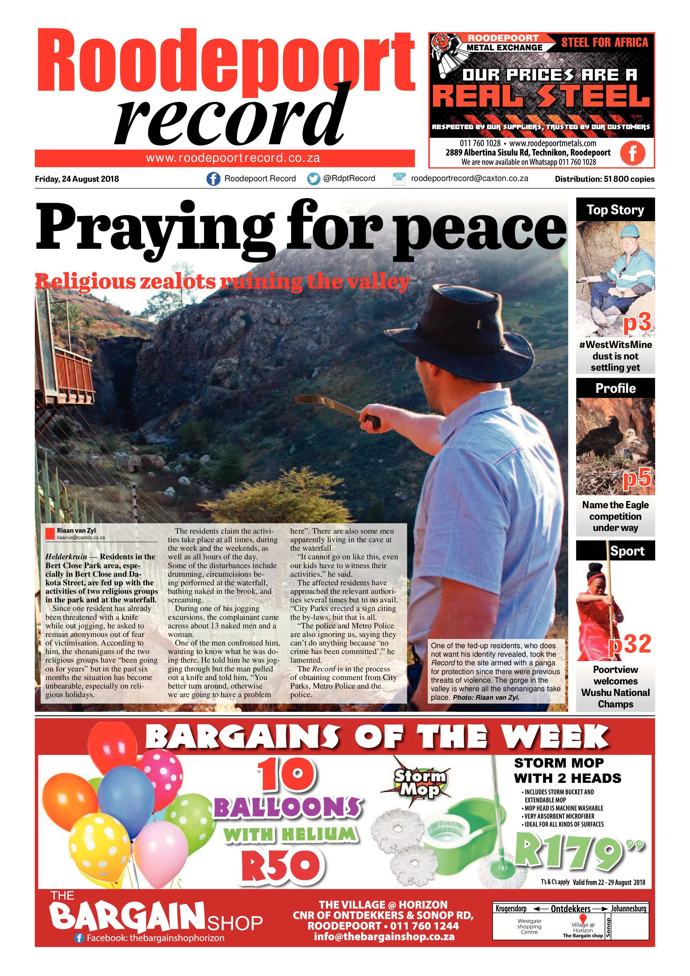 Roodepoort Record 24 August 2018 page 1