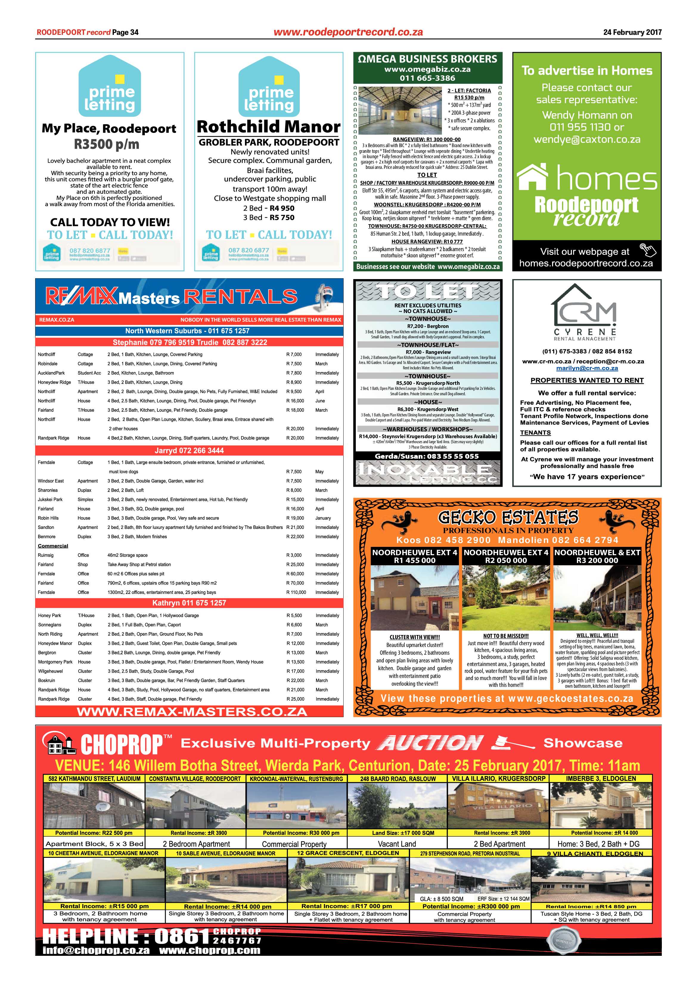 Roodepoort Record 24 February 2017 page 34