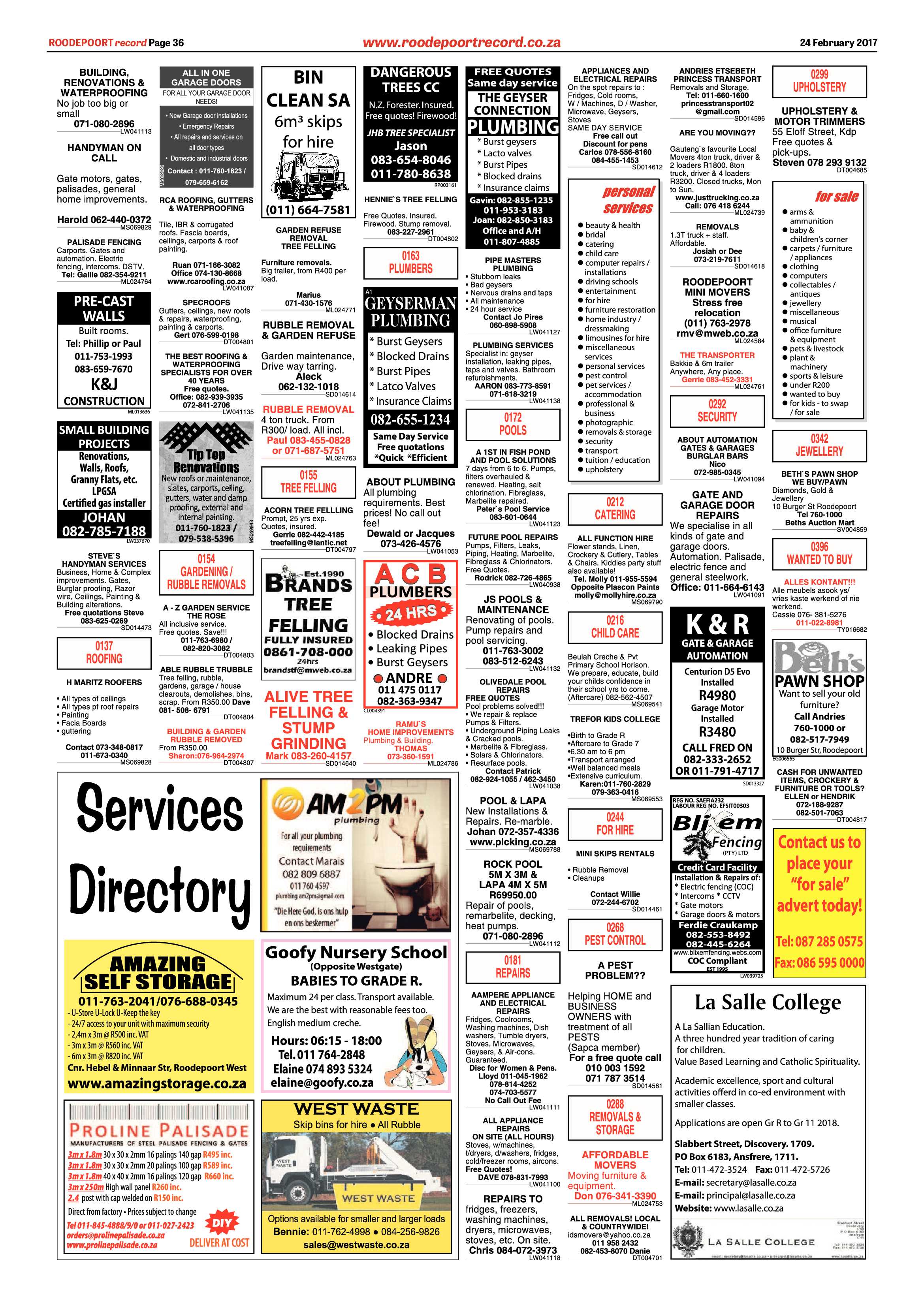 Roodepoort Record 24 February 2017 page 36