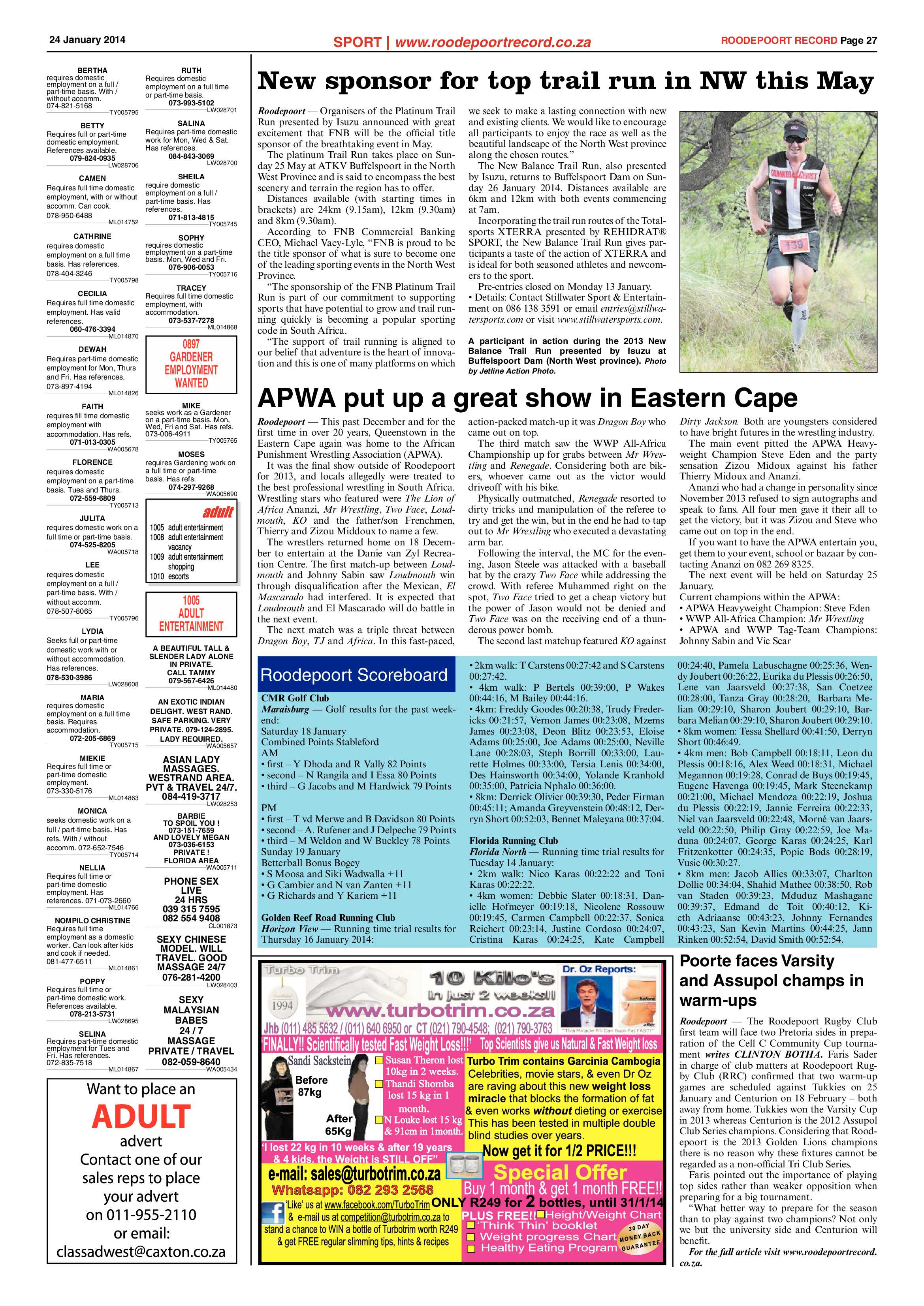 Roodepoort Record 24 January 2014 page 27