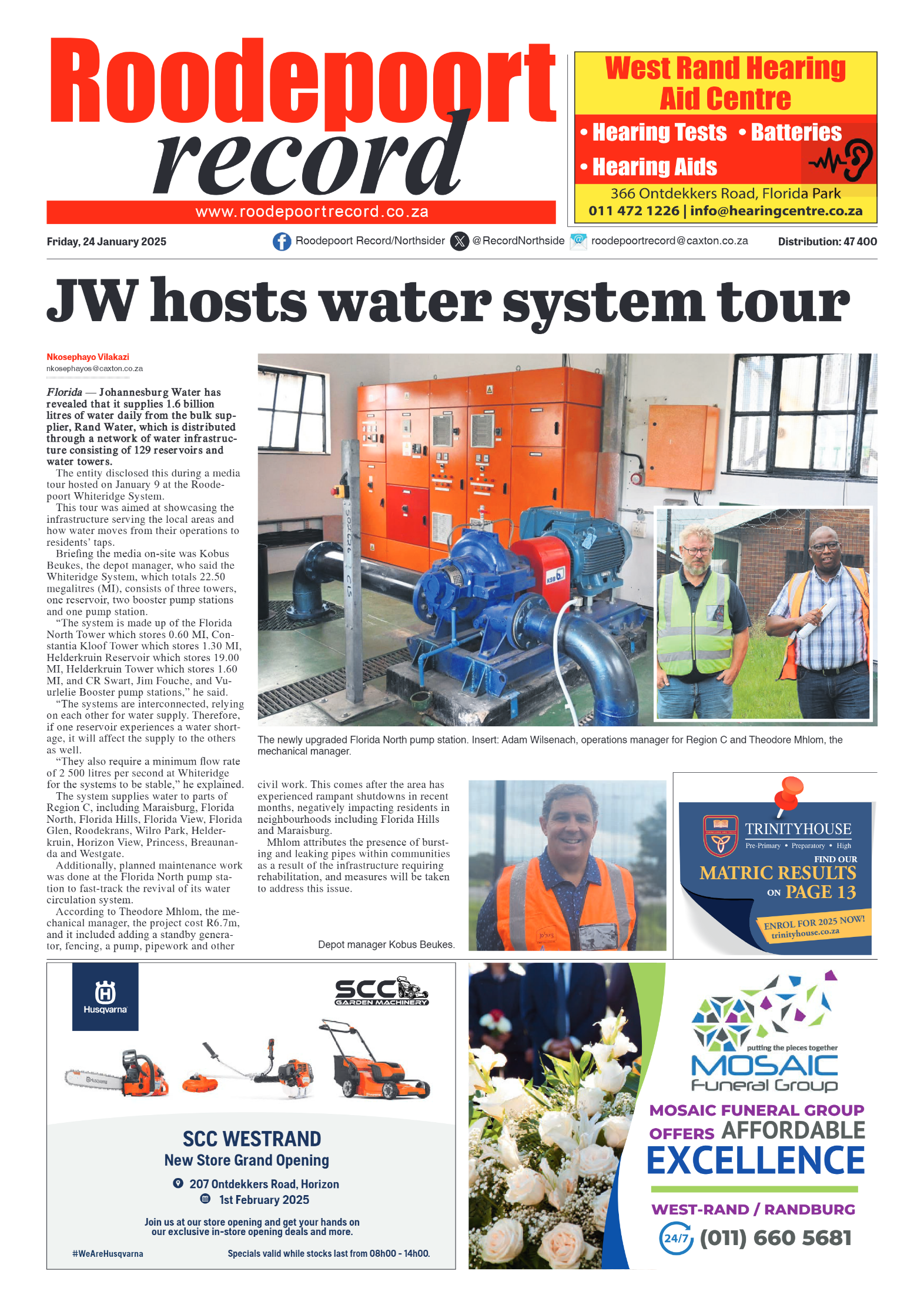 Roodepoort Record 24 January 2025 page 1