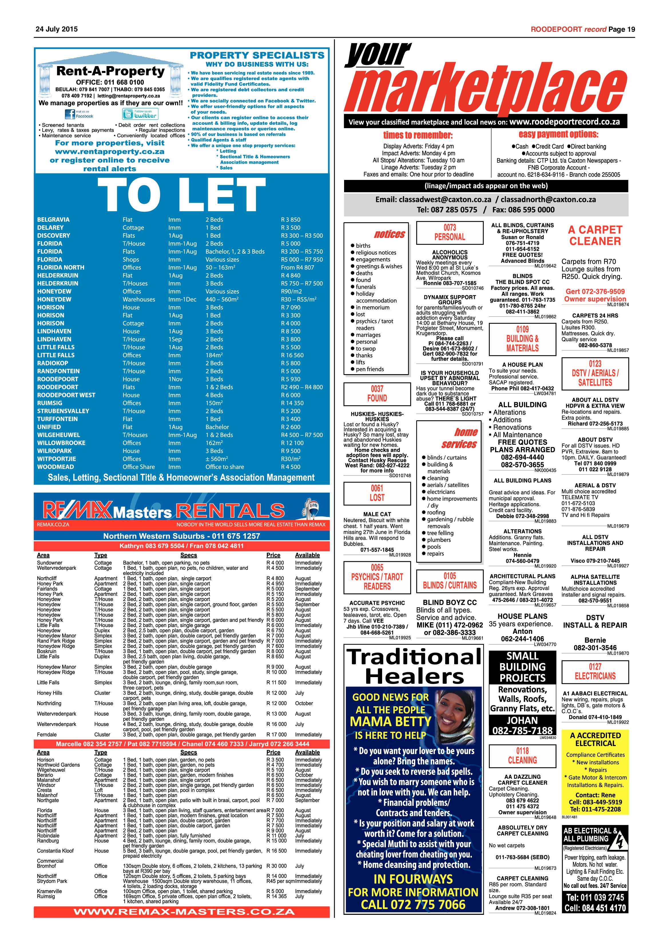 Roodepoort Record 24 July 2015 page 19