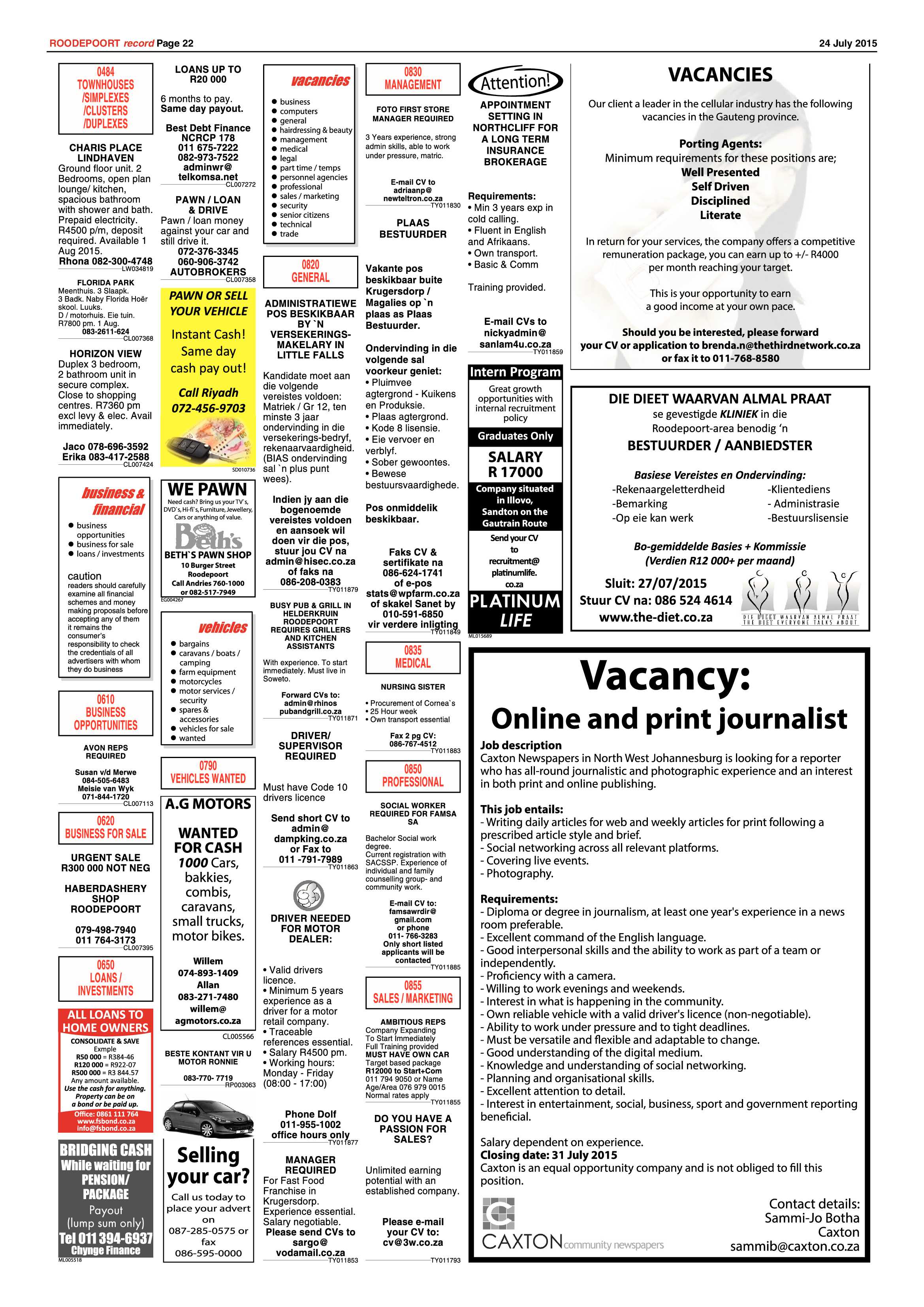 Roodepoort Record 24 July 2015 page 22