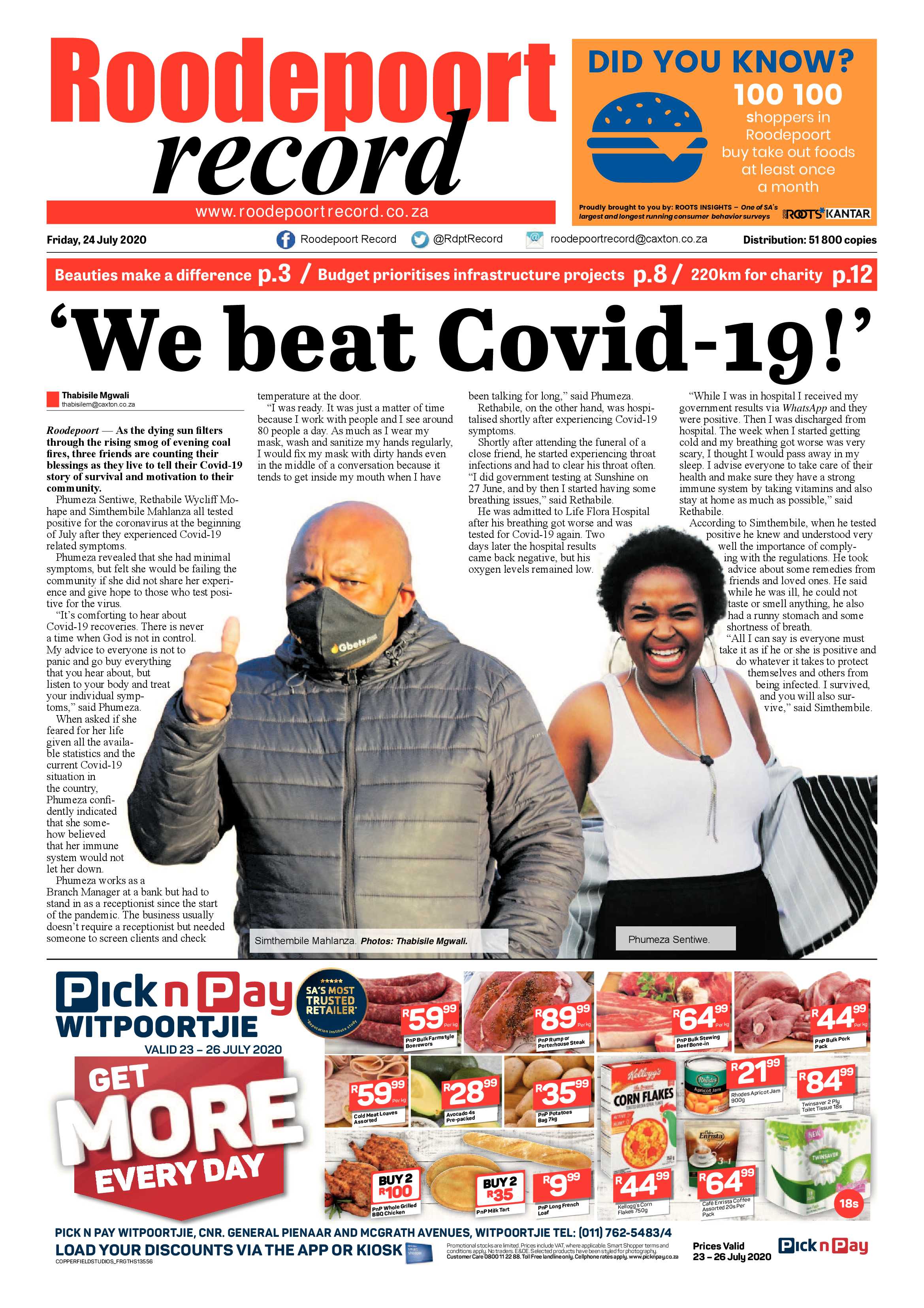 Roodepoort Record 24 July 2020 page 1