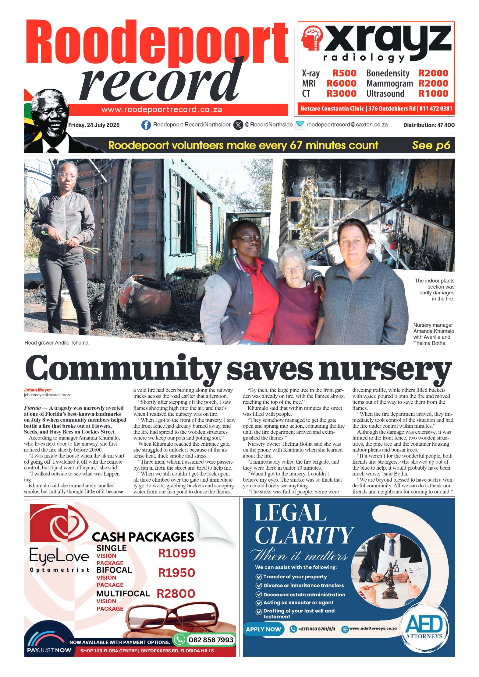 Roodepoort Record 24 July 2026 page 1
