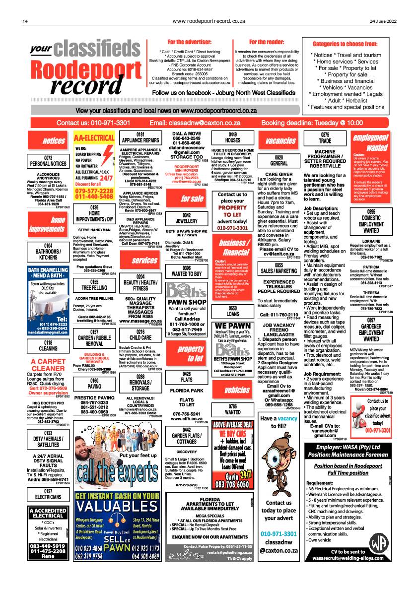 Roodepoort Record 24 June 2022 page 14