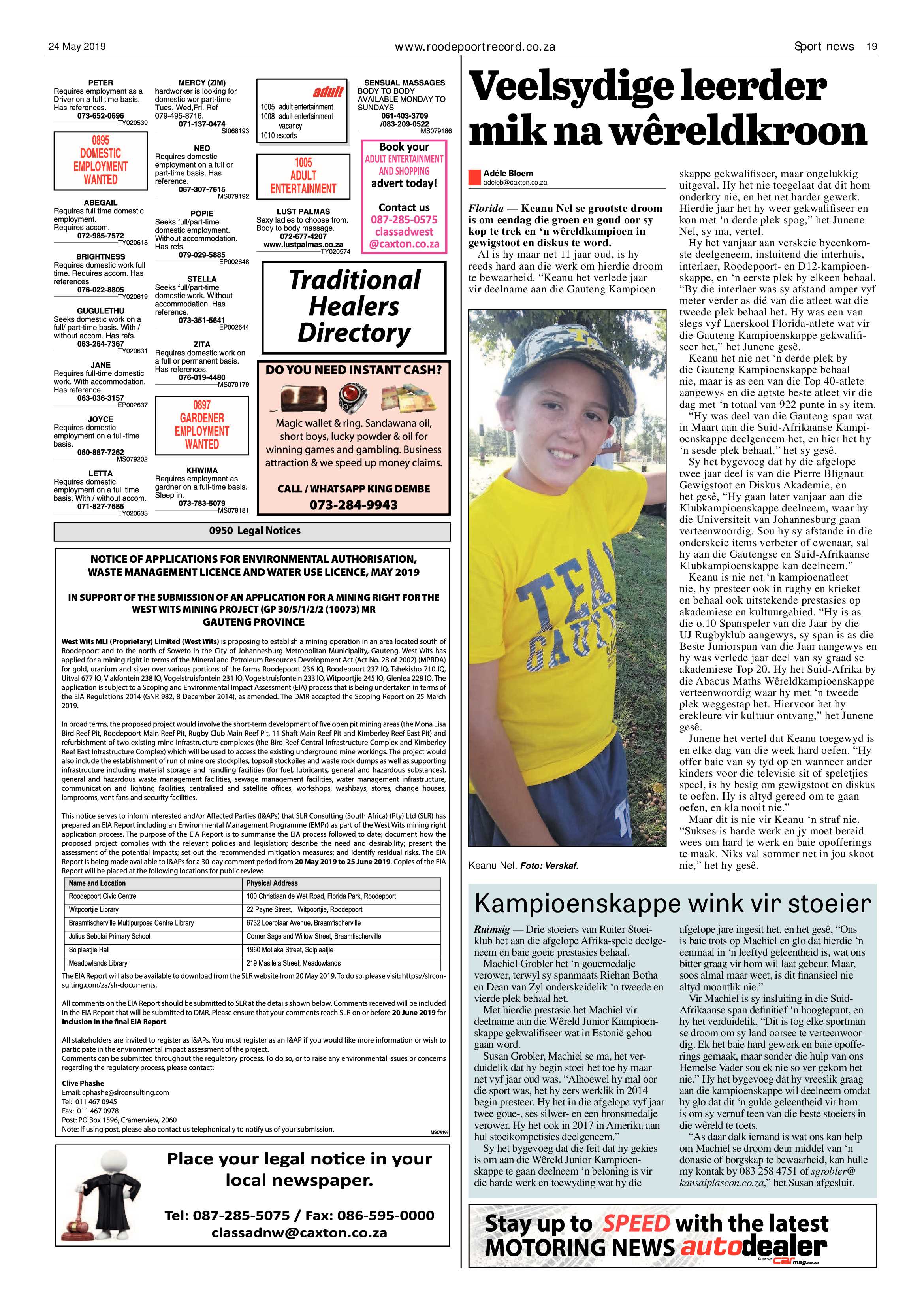 Roodepoort Record 24 May 2019 page 19