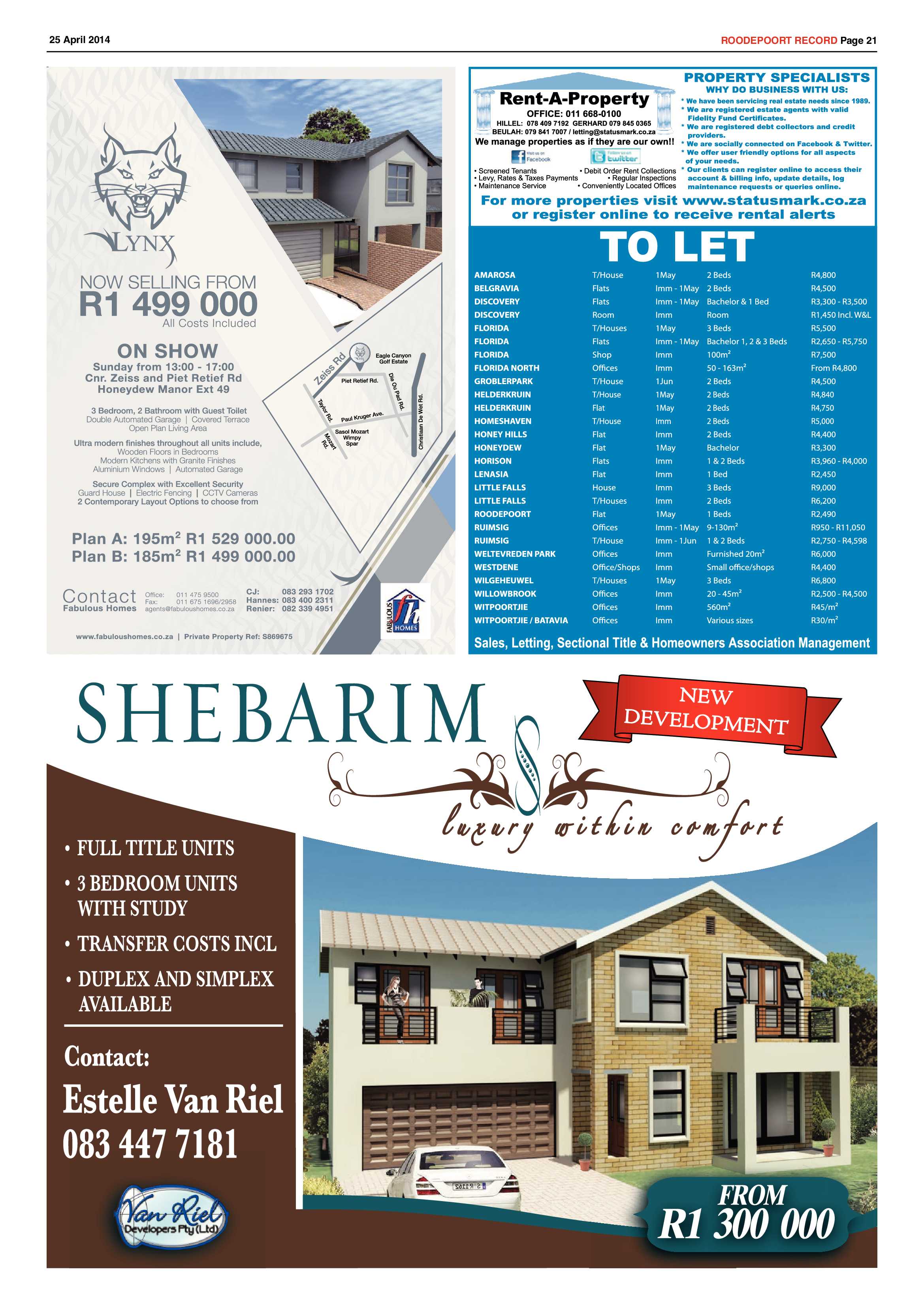 Roodepoort Record 25 April 2014 page 21