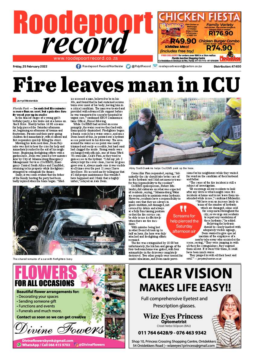 Roodepoort Record 25 February 2022 page 1