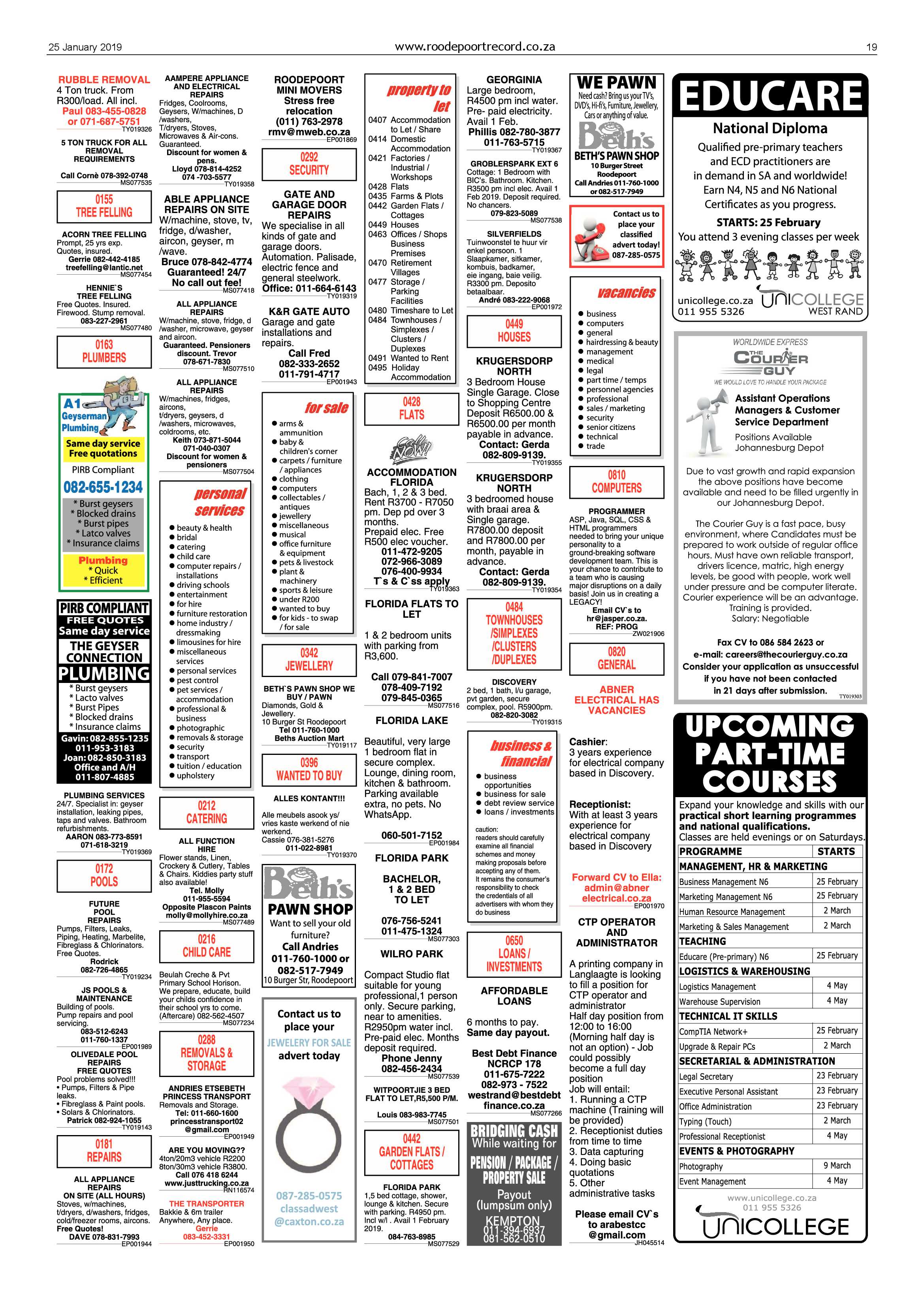Roodepoort Record 25 January 2019 page 19