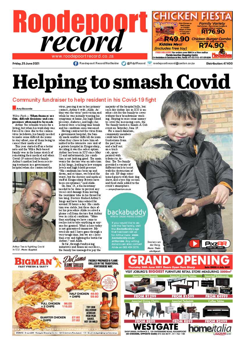 Roodepoort Record 25 June 2021 page 1