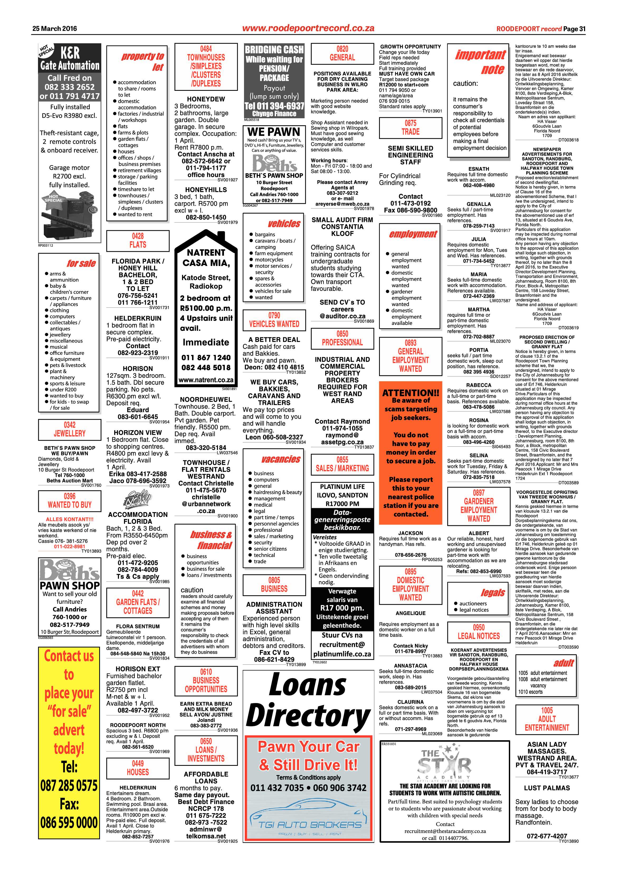 Roodepoort Record 25 March 2016 page 31