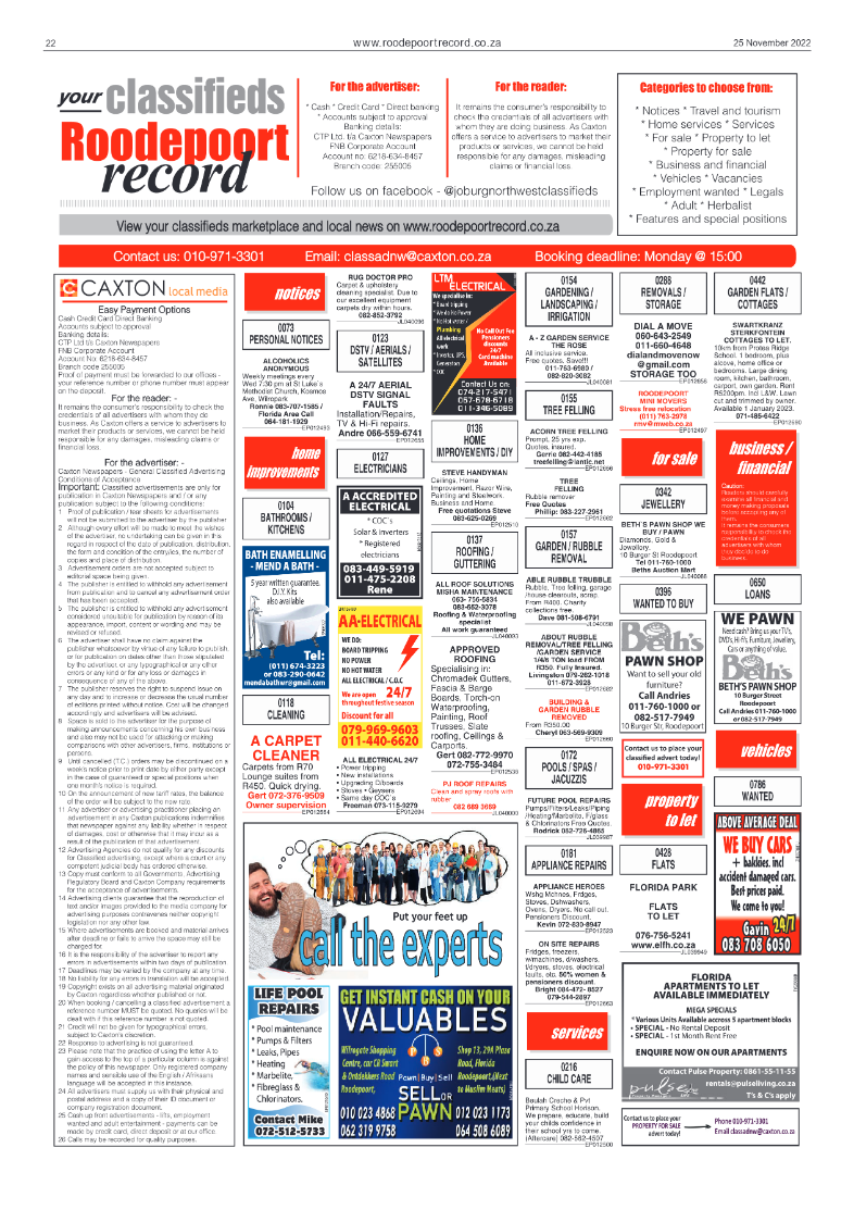 Roodepoort Record 25 November 2022 page 22