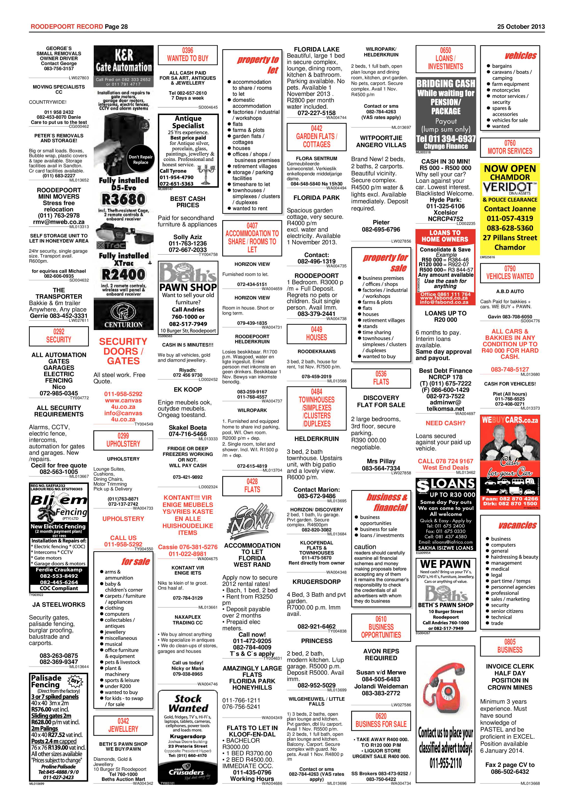 Roodepoort Record 25 October 2013 page 28