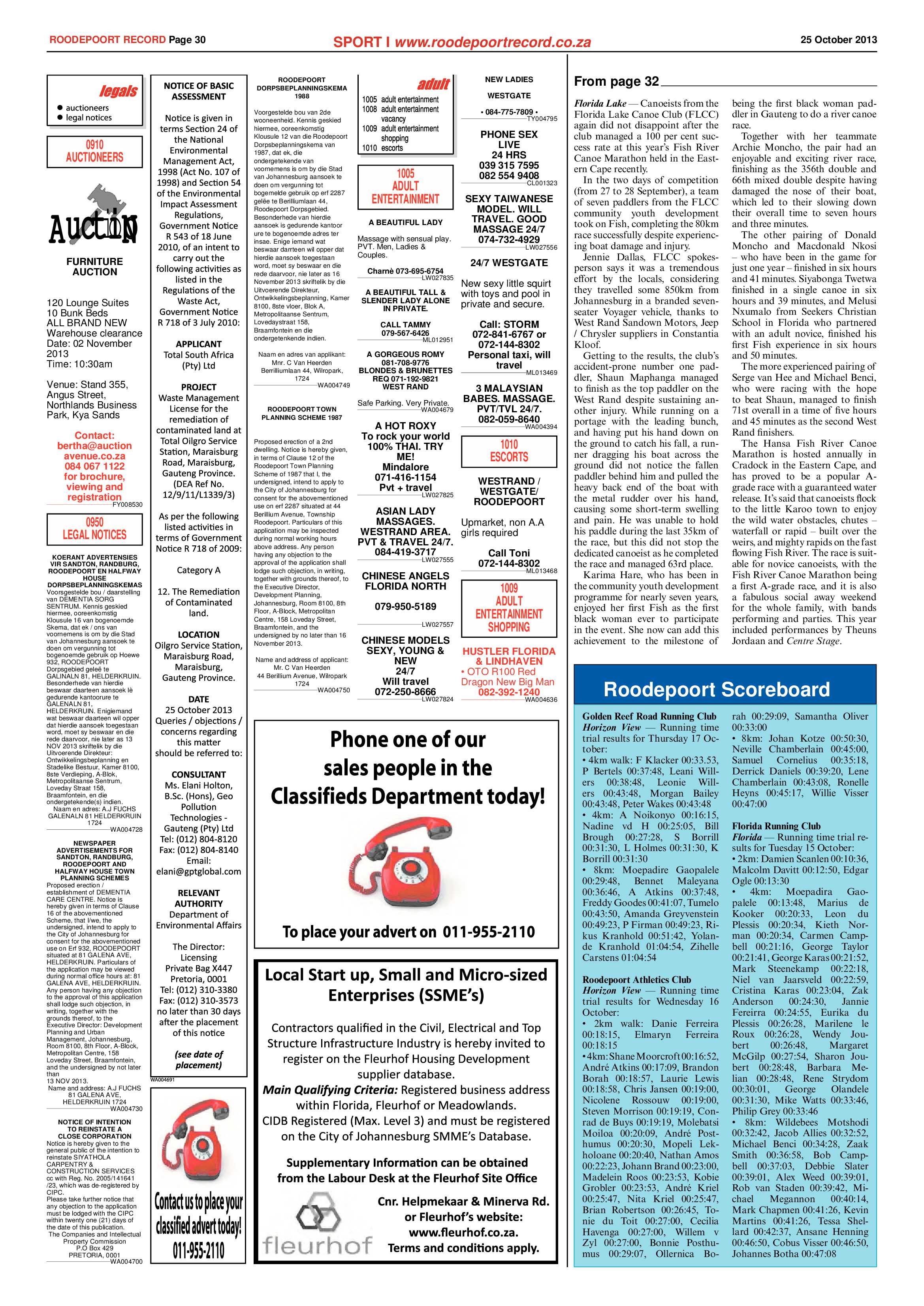 Roodepoort Record 25 October 2013 page 30