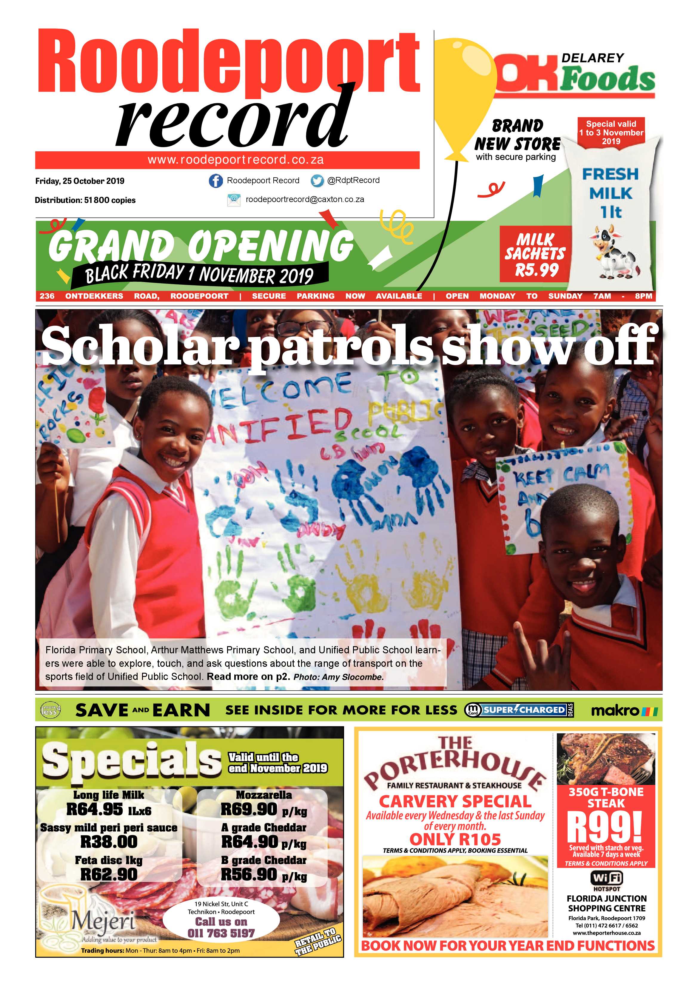 Roodepoort Record 25 October 2019 page 1
