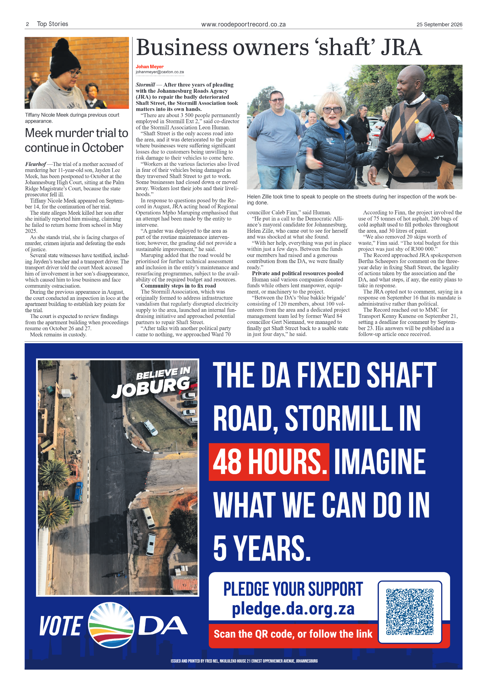 Roodepoort Record 25 September 2026 page 2