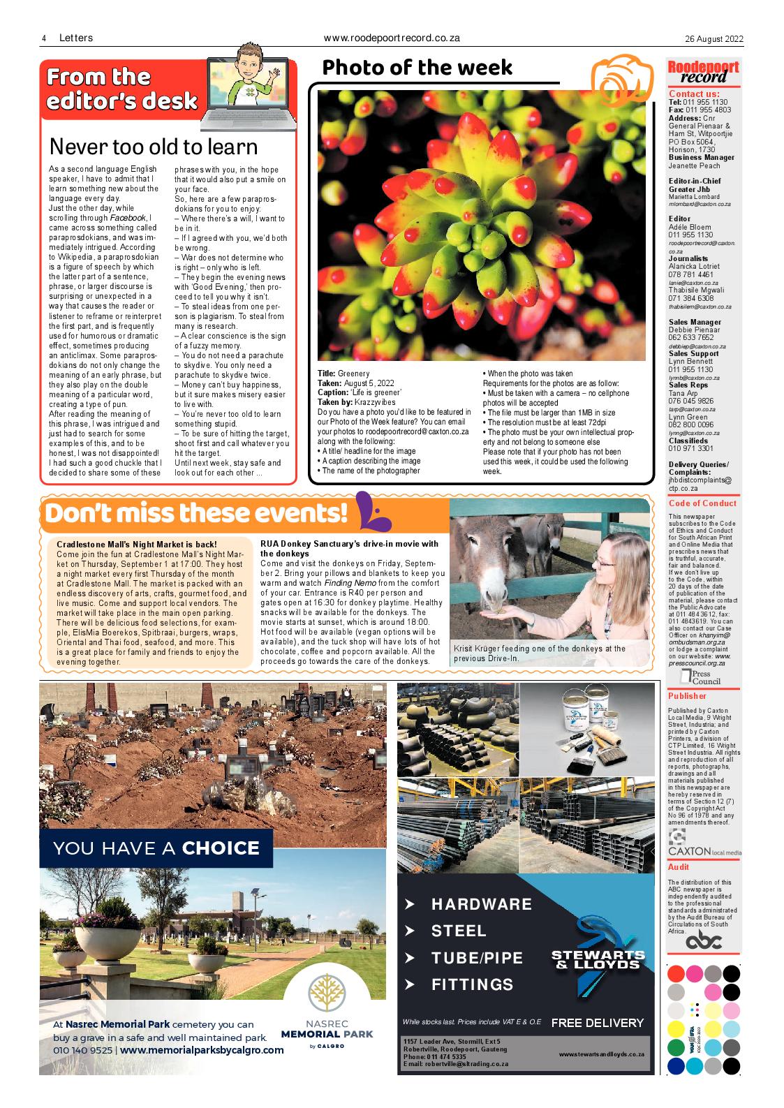 Roodepoort Record 26 August 2022 page 4