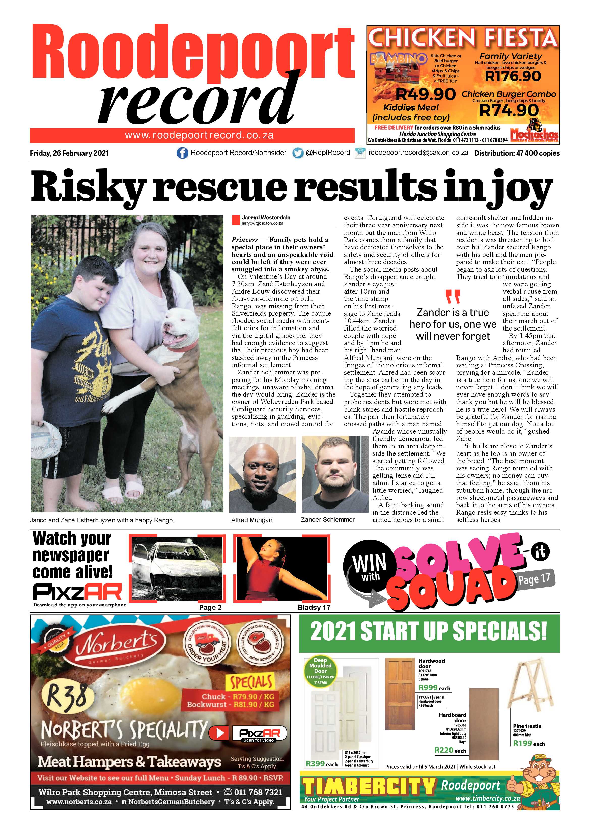 Roodepoort Record 26 February 2021 page 1