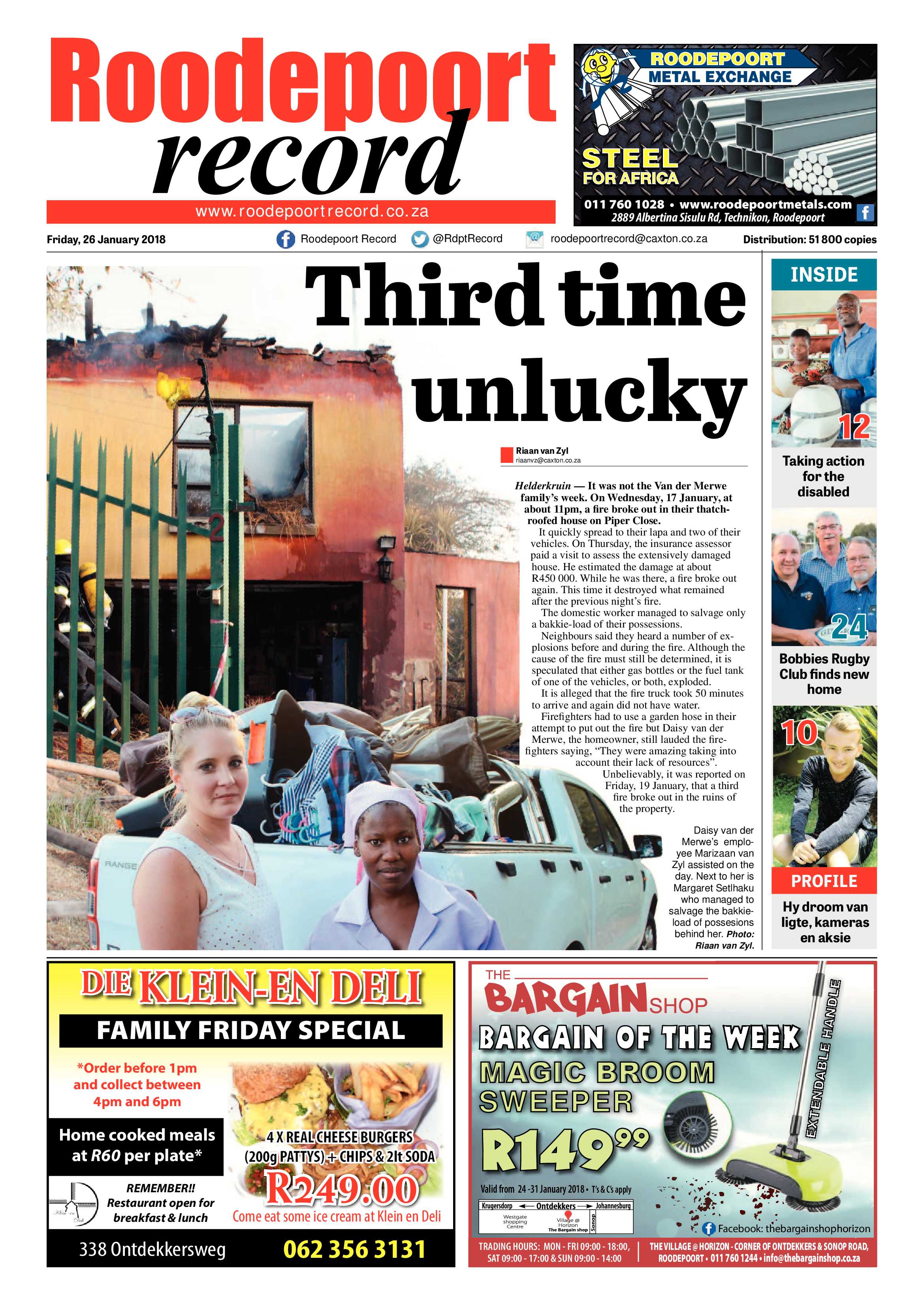 Roodepoort Record 26 January 2018 page 1