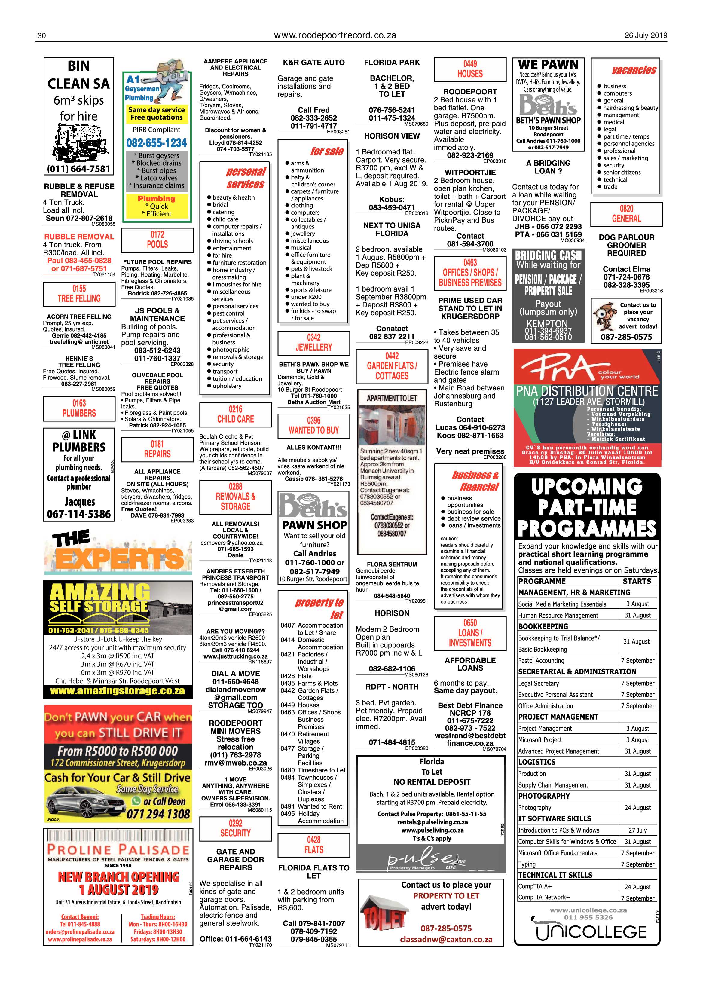 Roodepoort Record 26 July 2019 page 30