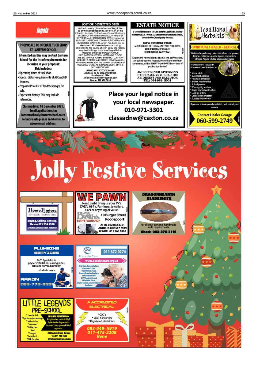 Roodepoort Record 26 November 2021 page 25