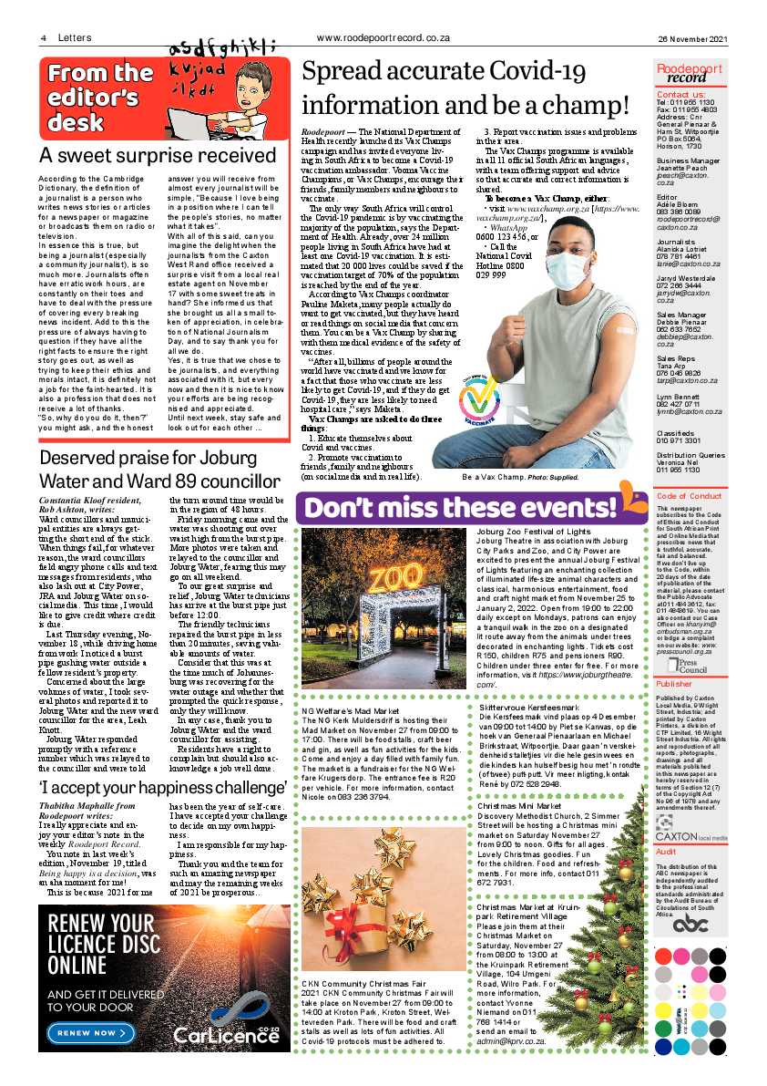 Roodepoort Record 26 November 2021 page 6