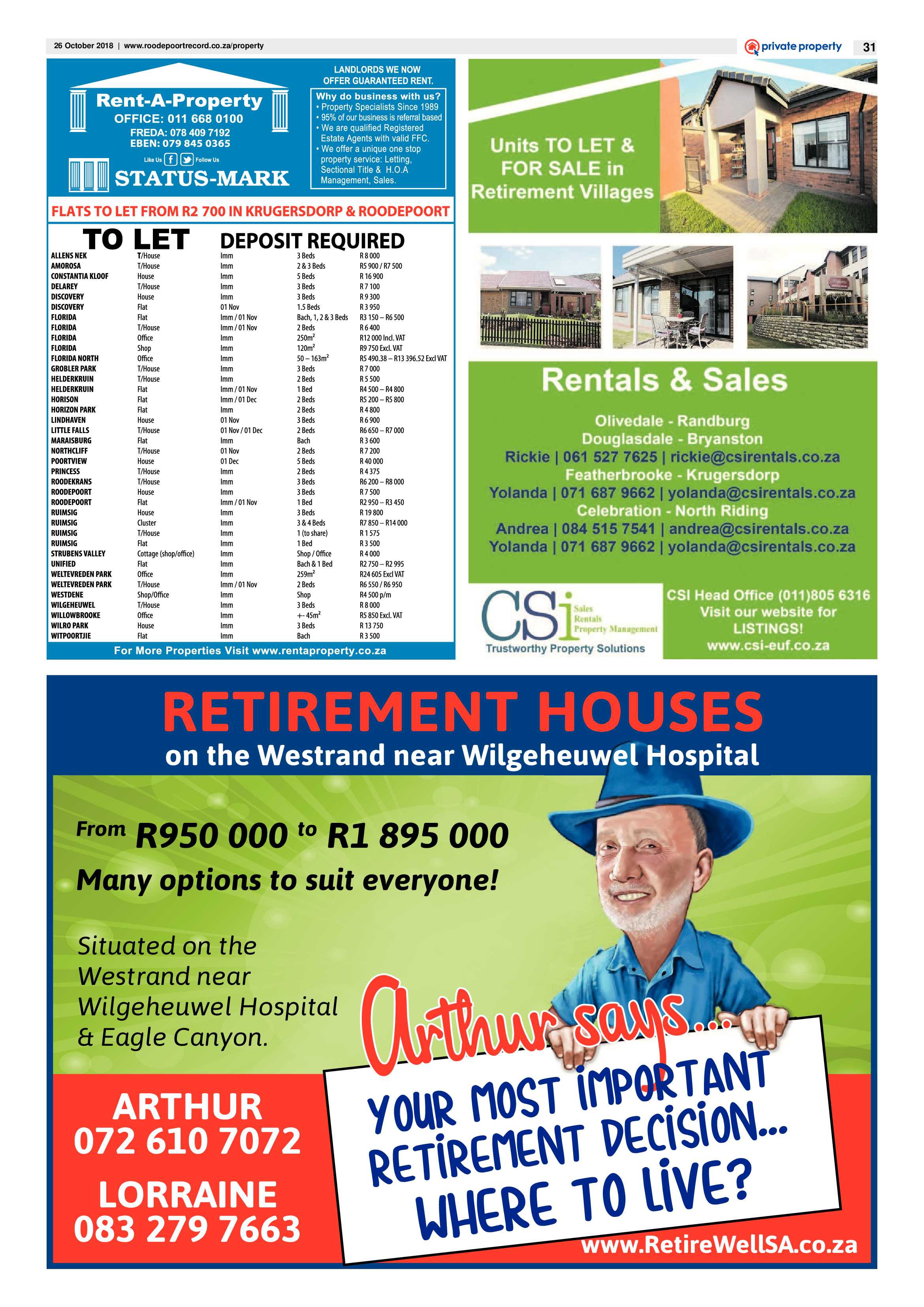 Roodepoort Record 26 October 2018 page 31