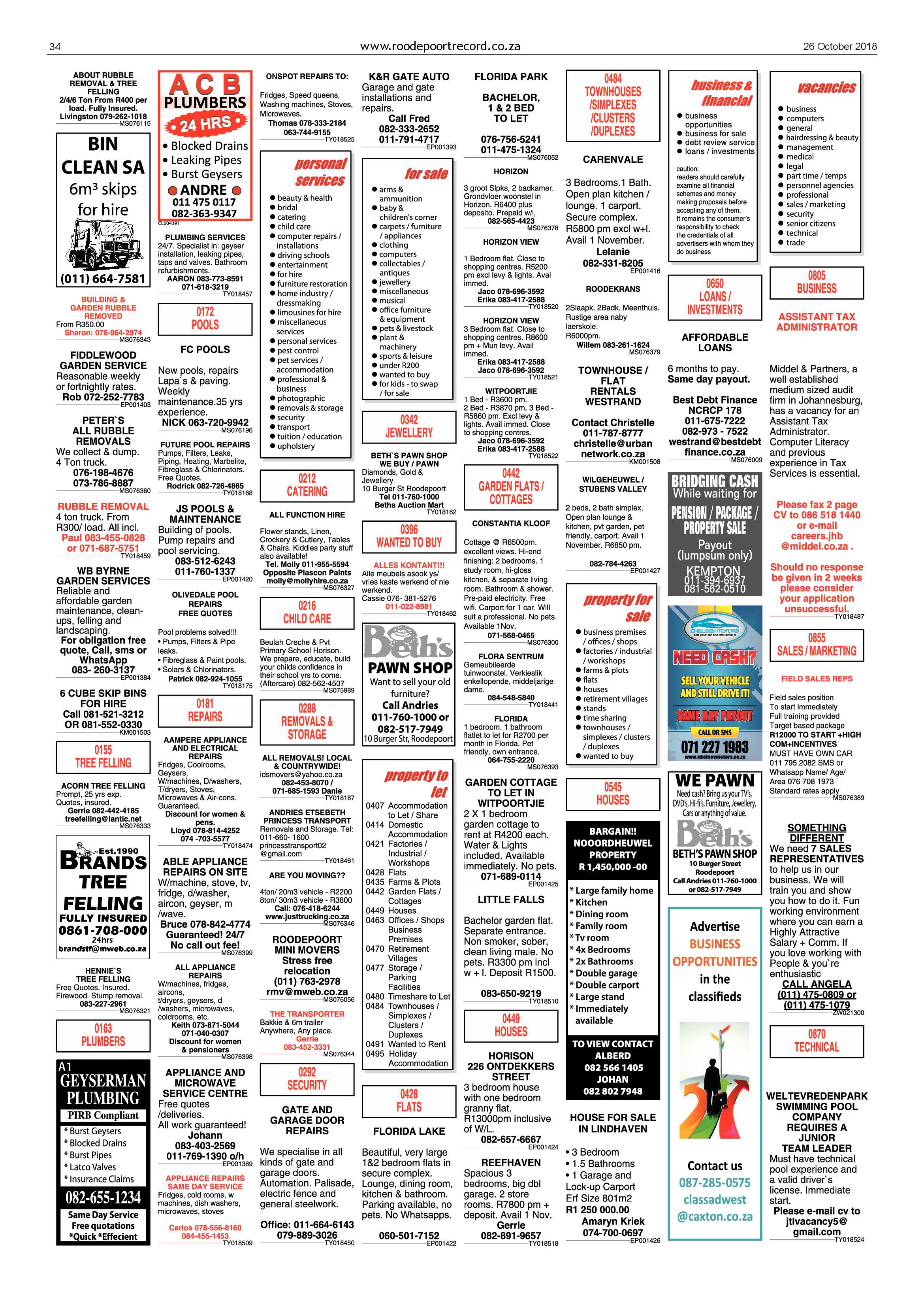 Roodepoort Record 26 October 2018 page 34