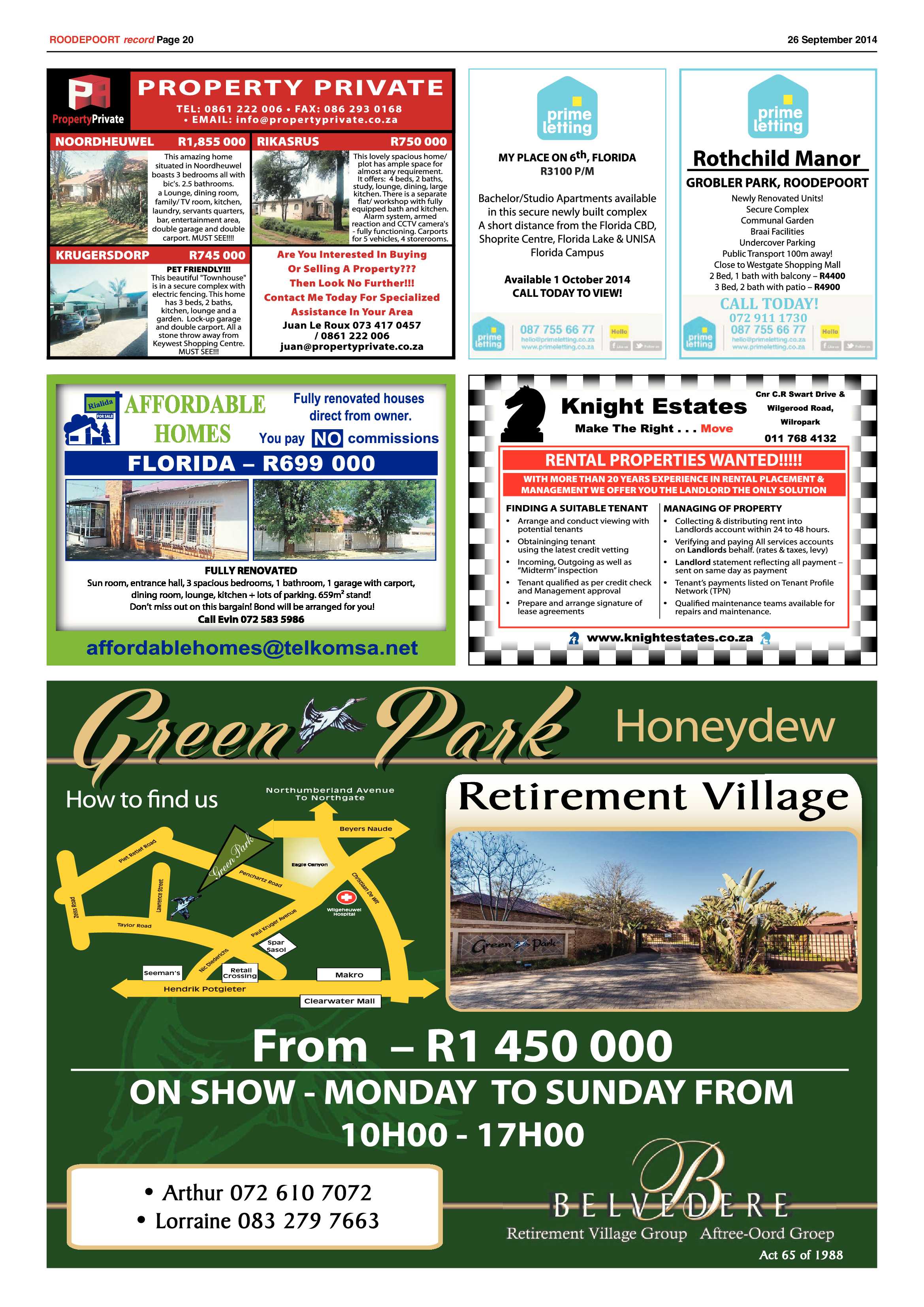 Roodepoort Record 26 September 2014 page 20