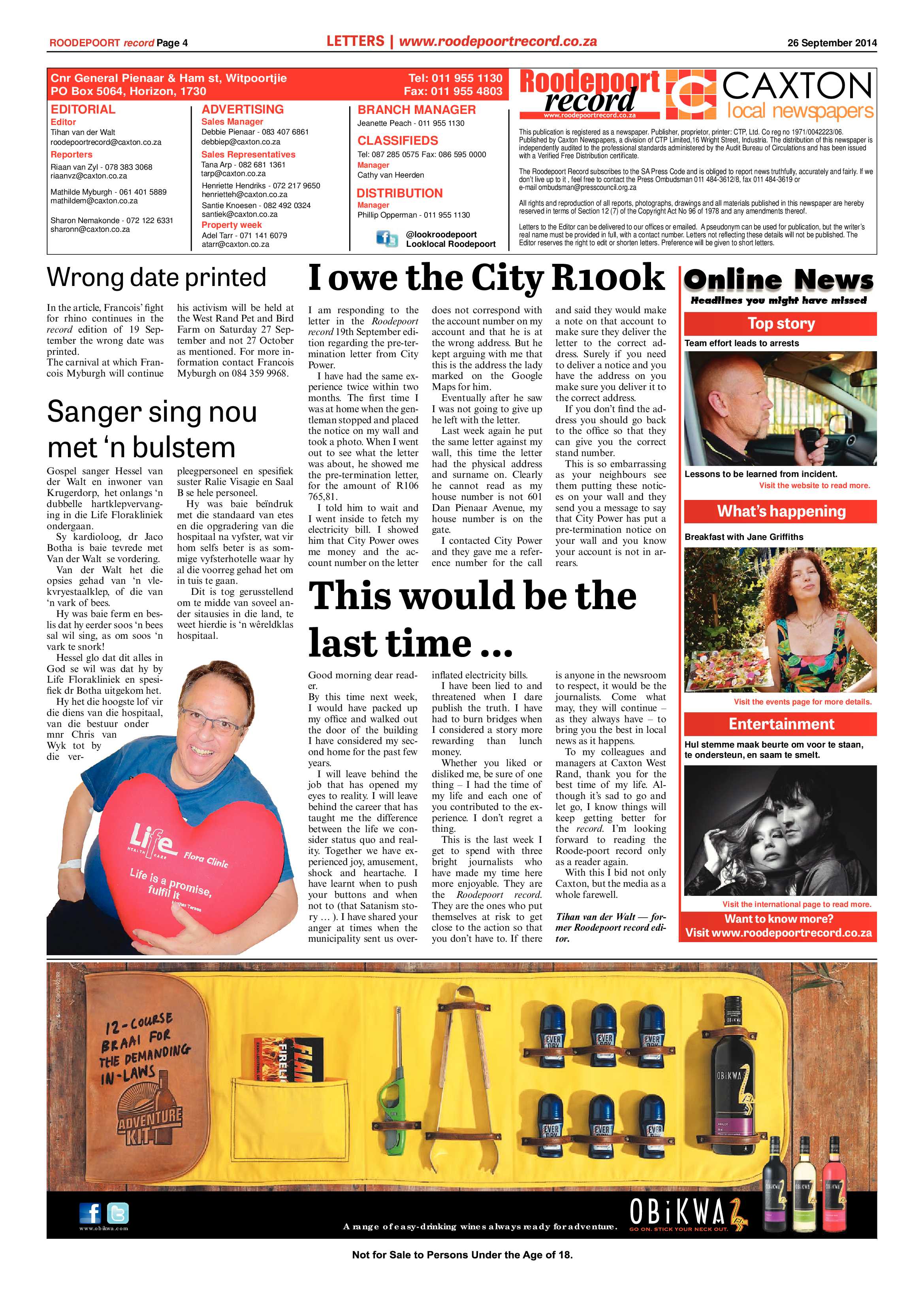 Roodepoort Record 26 September 2014 page 4