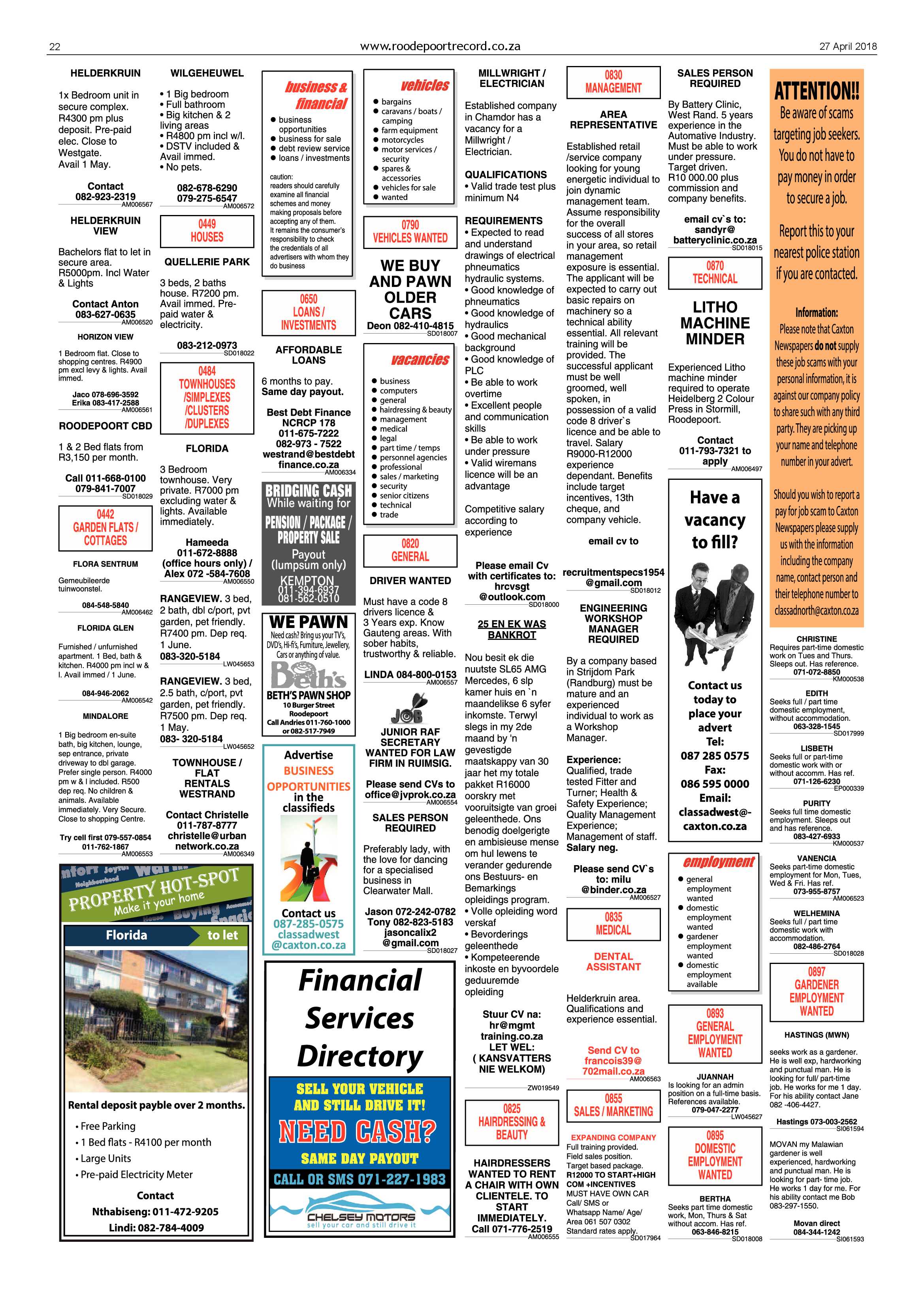 Roodepoort Record 27 April 2018 page 22