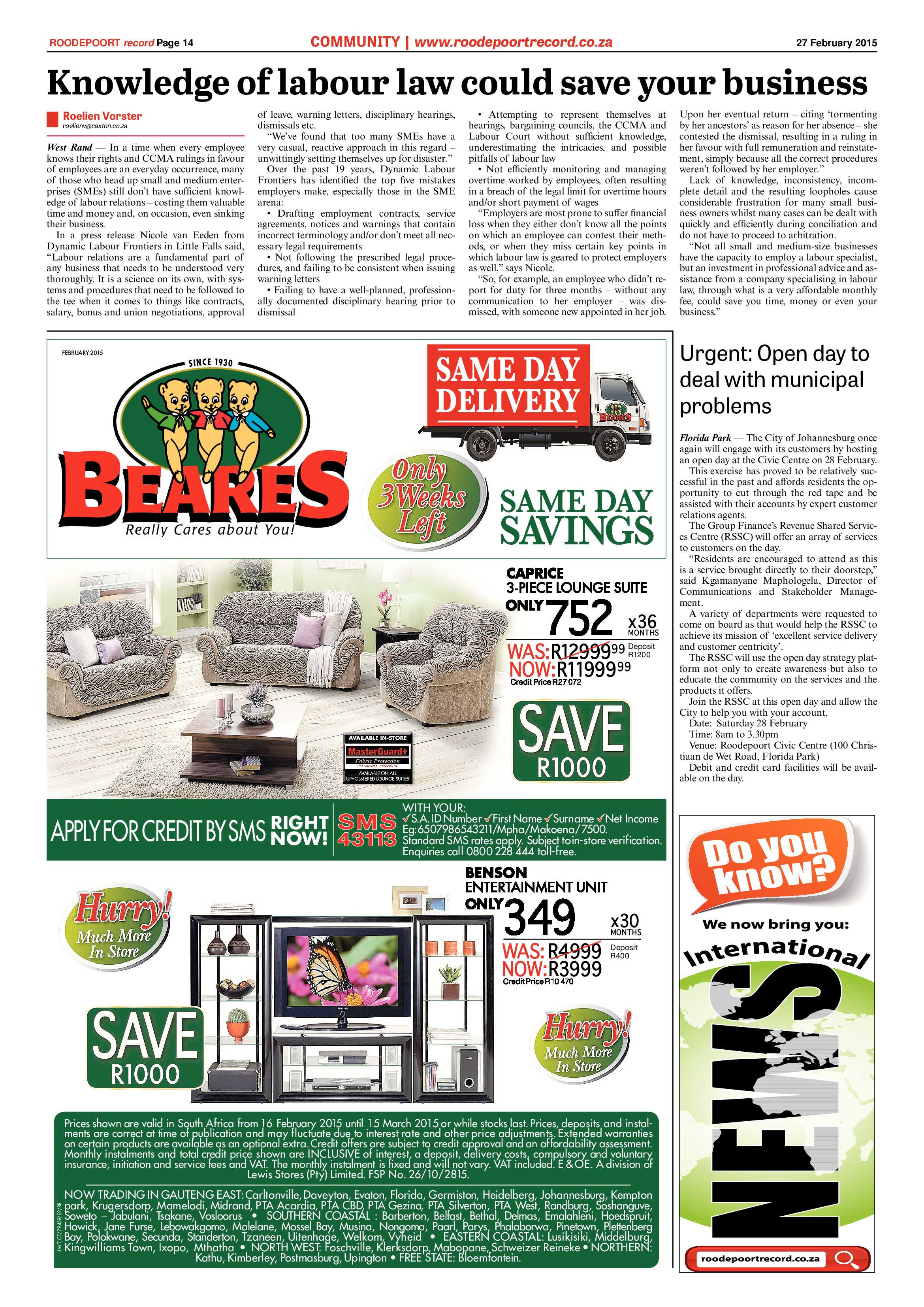 Roodepoort Record 27 February 2015 page 14