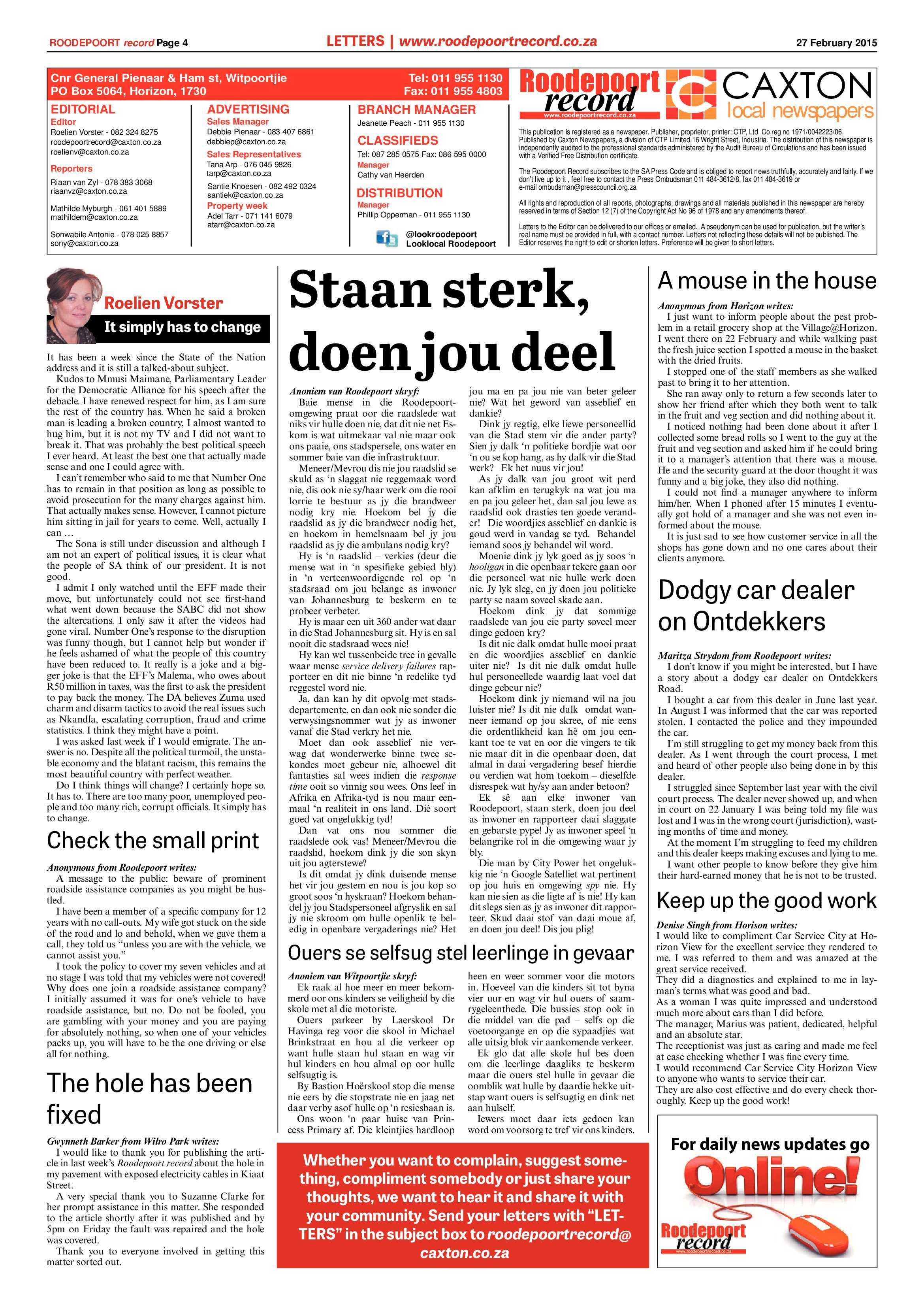 Roodepoort Record 27 February 2015 page 4