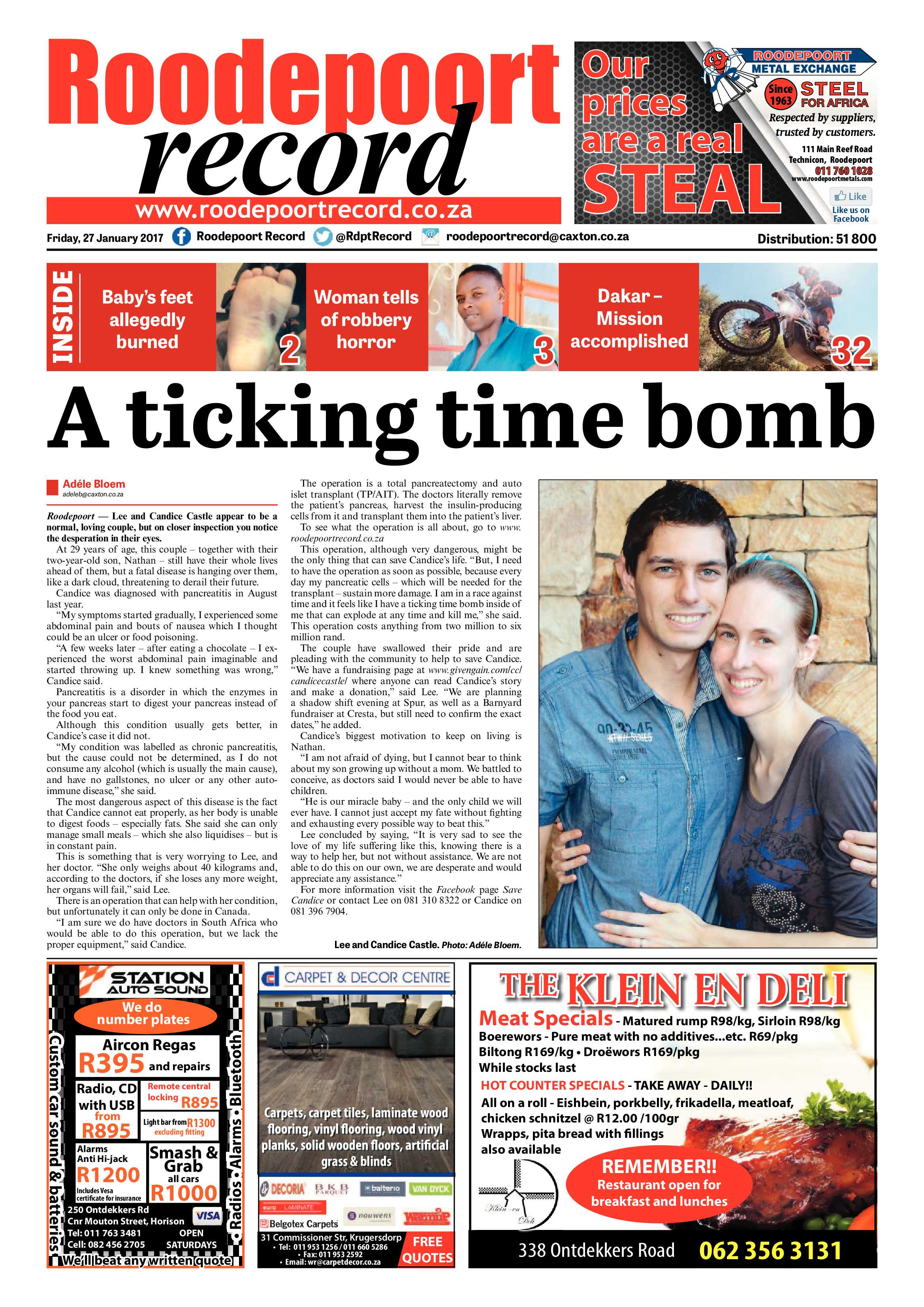 Roodepoort Record 27 January 2017 page 1
