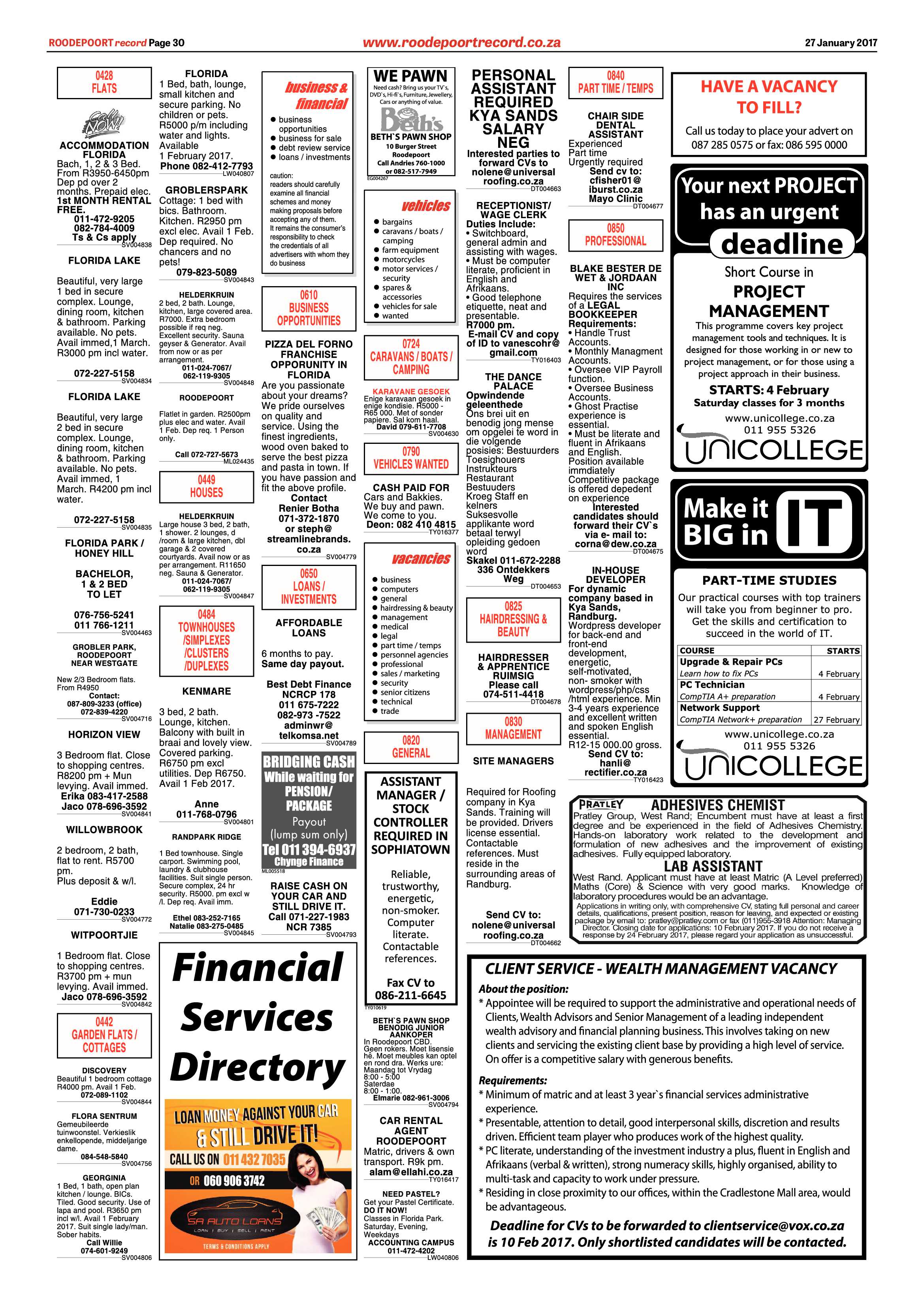 Roodepoort Record 27 January 2017 page 30