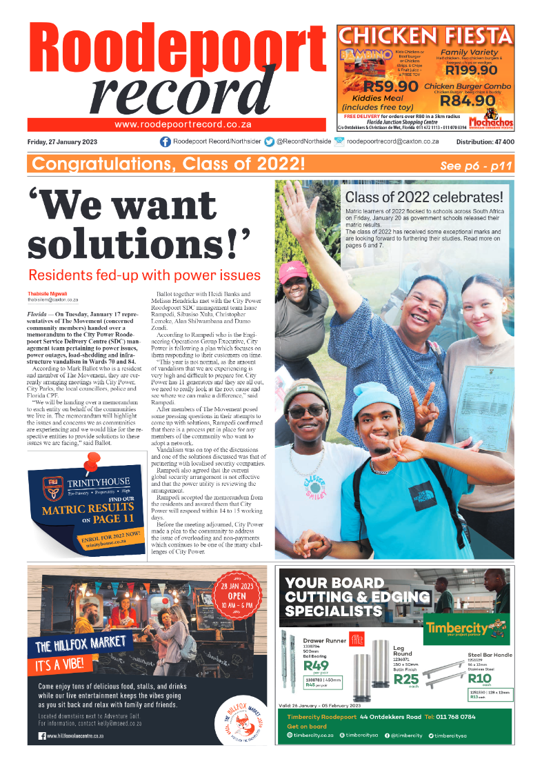 Roodepoort Record 27 January 2023 page 1